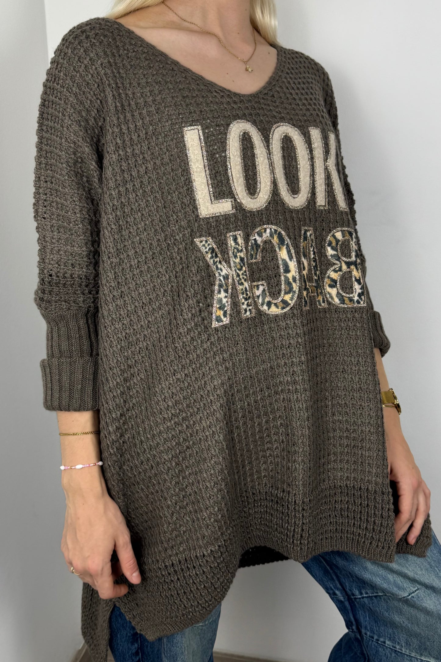 Oversize Pullover mit Statement-Print-Mud