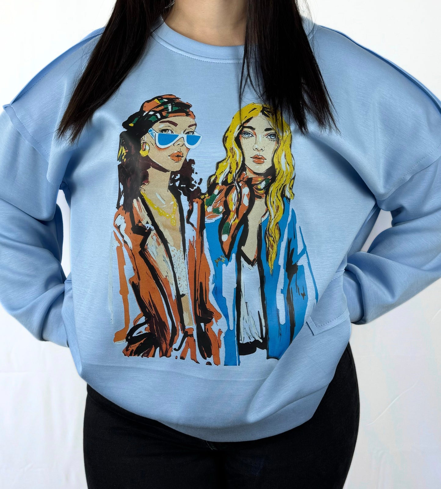 Damen-Sweatshirt mit buntem Print – bequem & modern