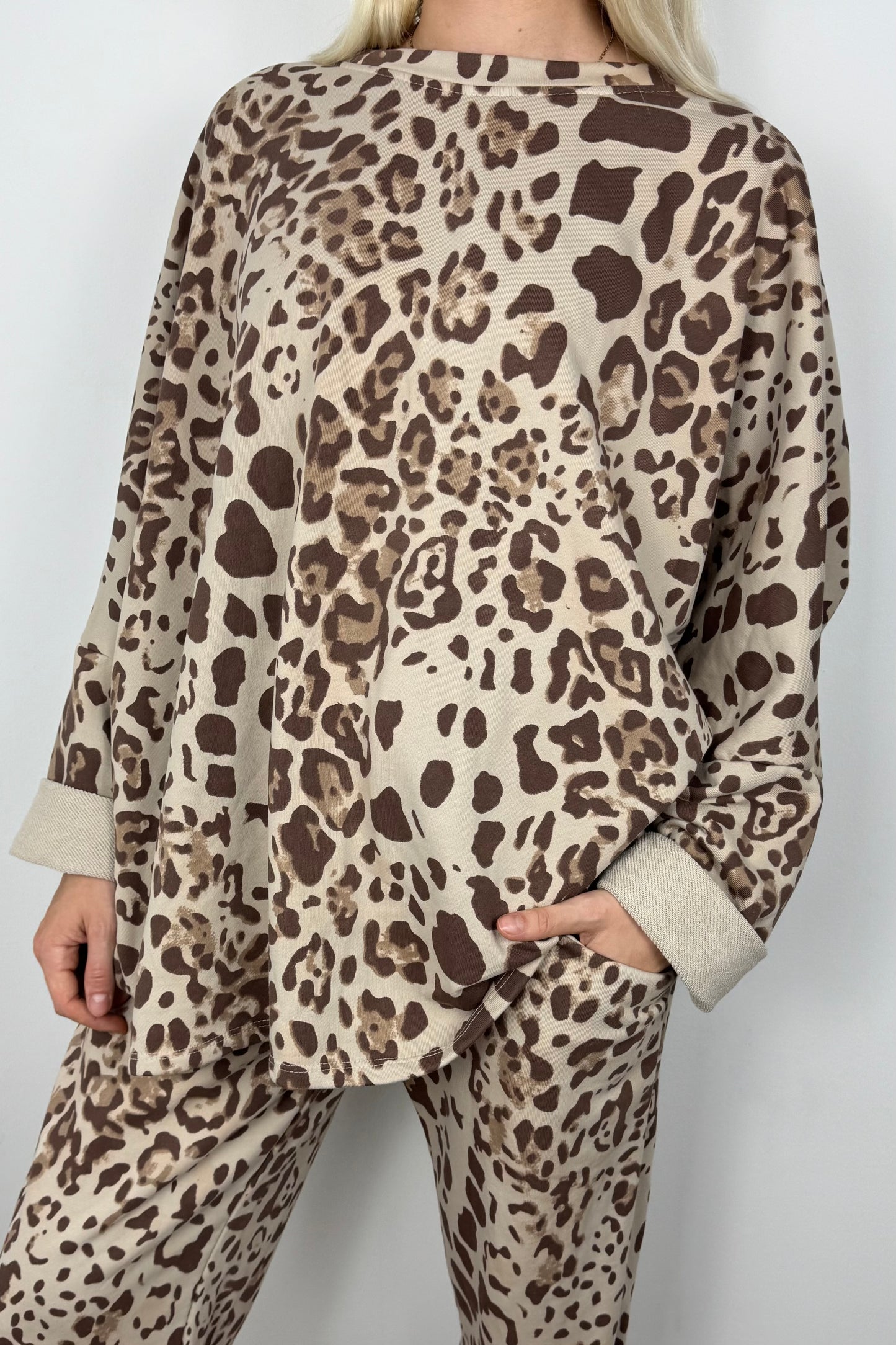 Oversize-Shirt mit Animal-Print-Choco