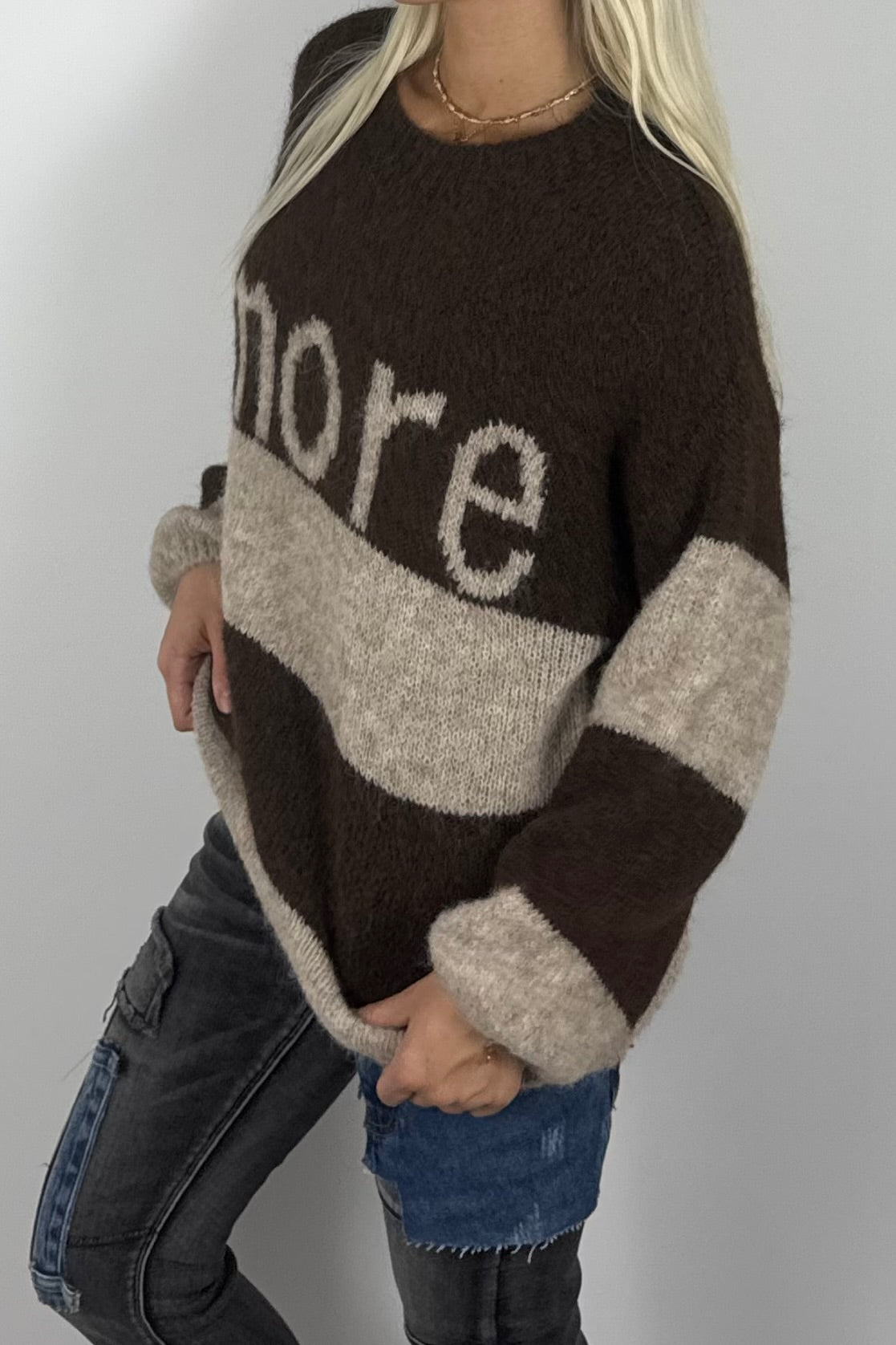 Damen Strickpullover „Amore“ –Schoko