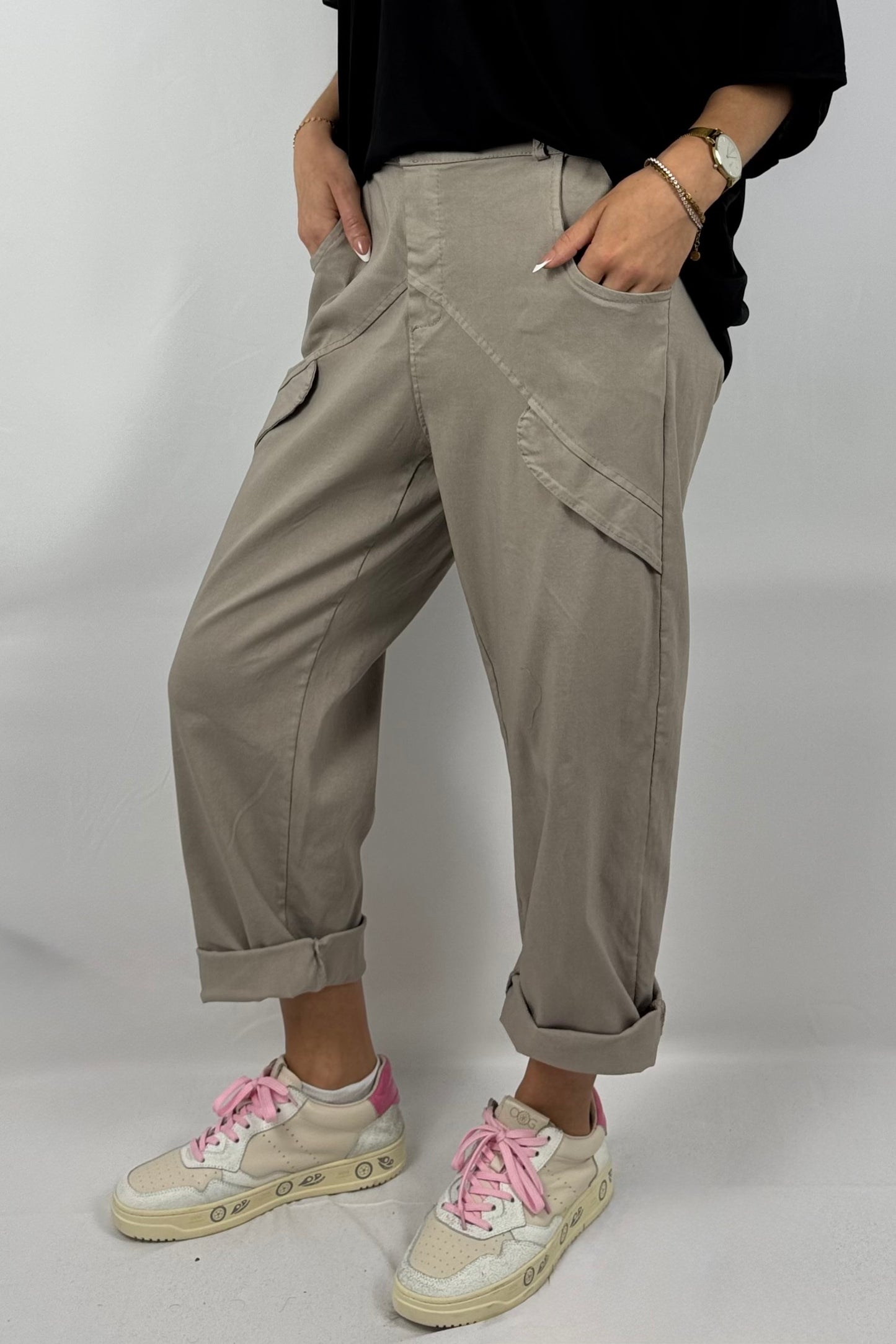 7/8-Hose mit asymmetrischen Taschen-Mud