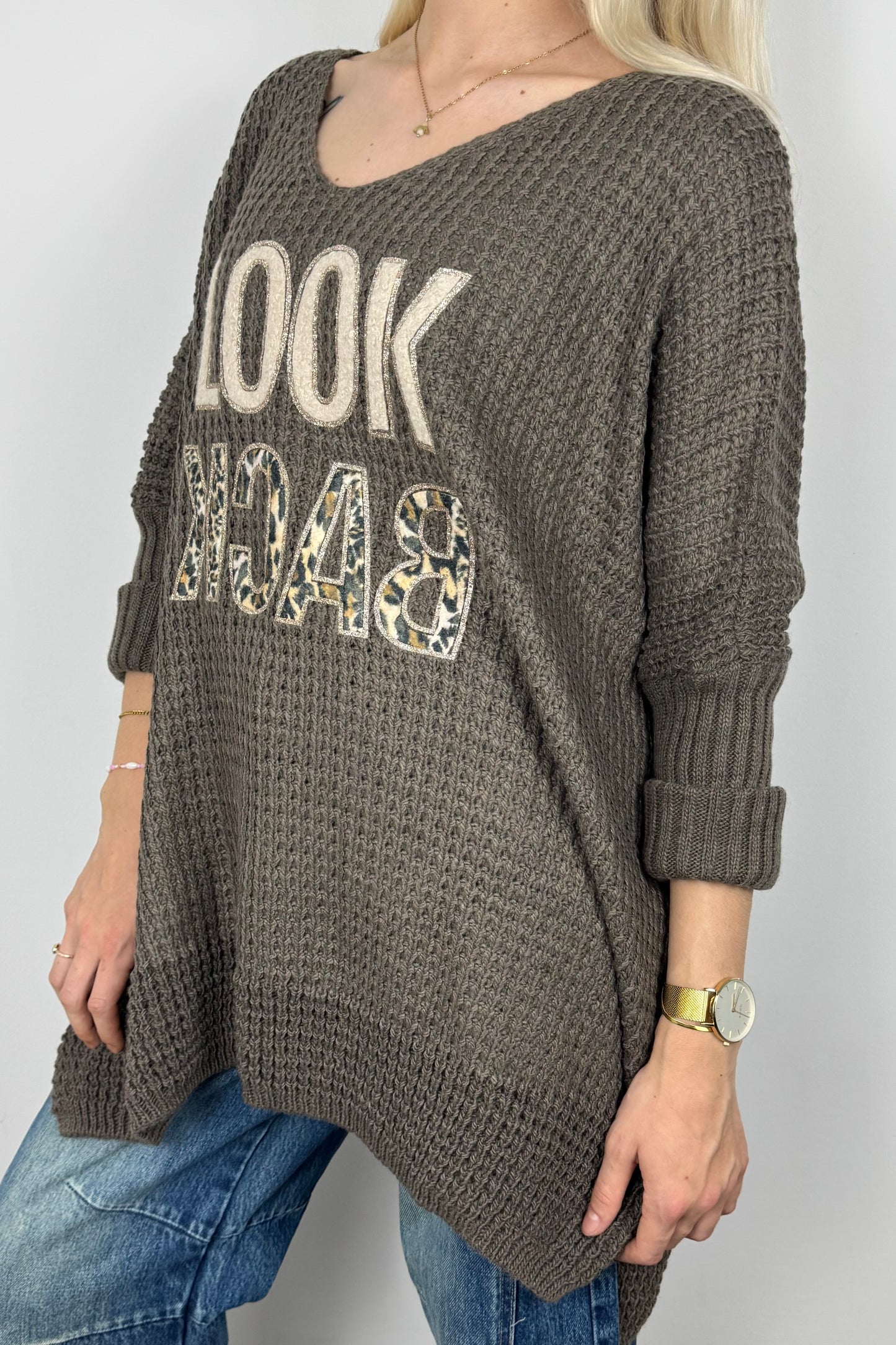 Oversize Pullover mit Statement-Print-Mud