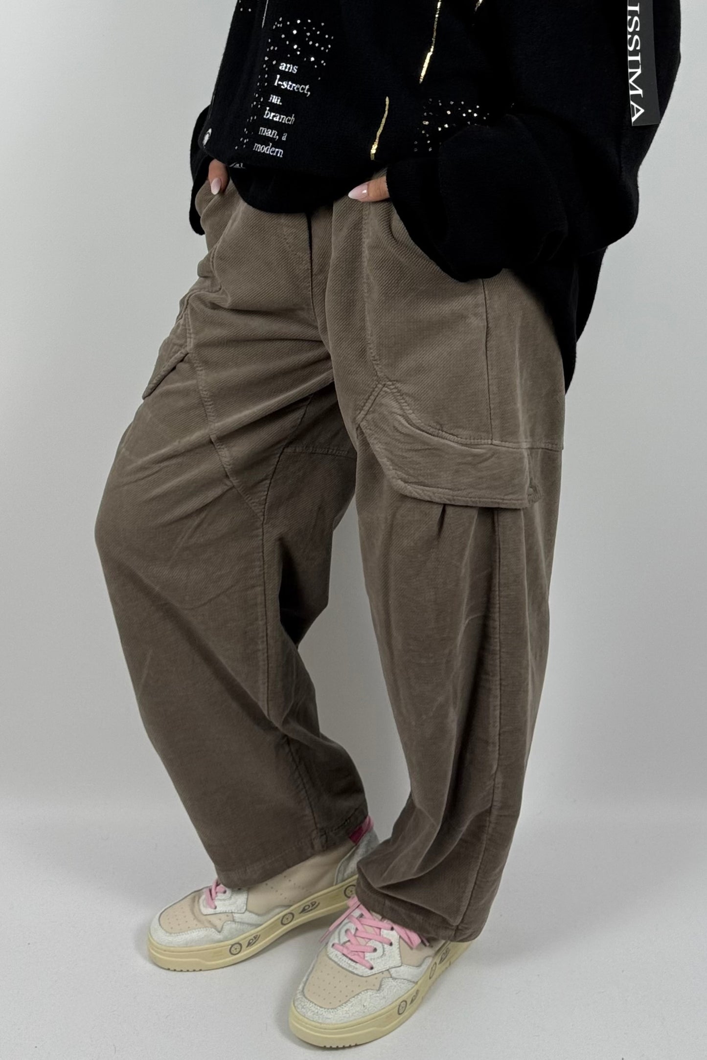 Lässige Baggy-Hose mit Cargo-Taschen-Mud