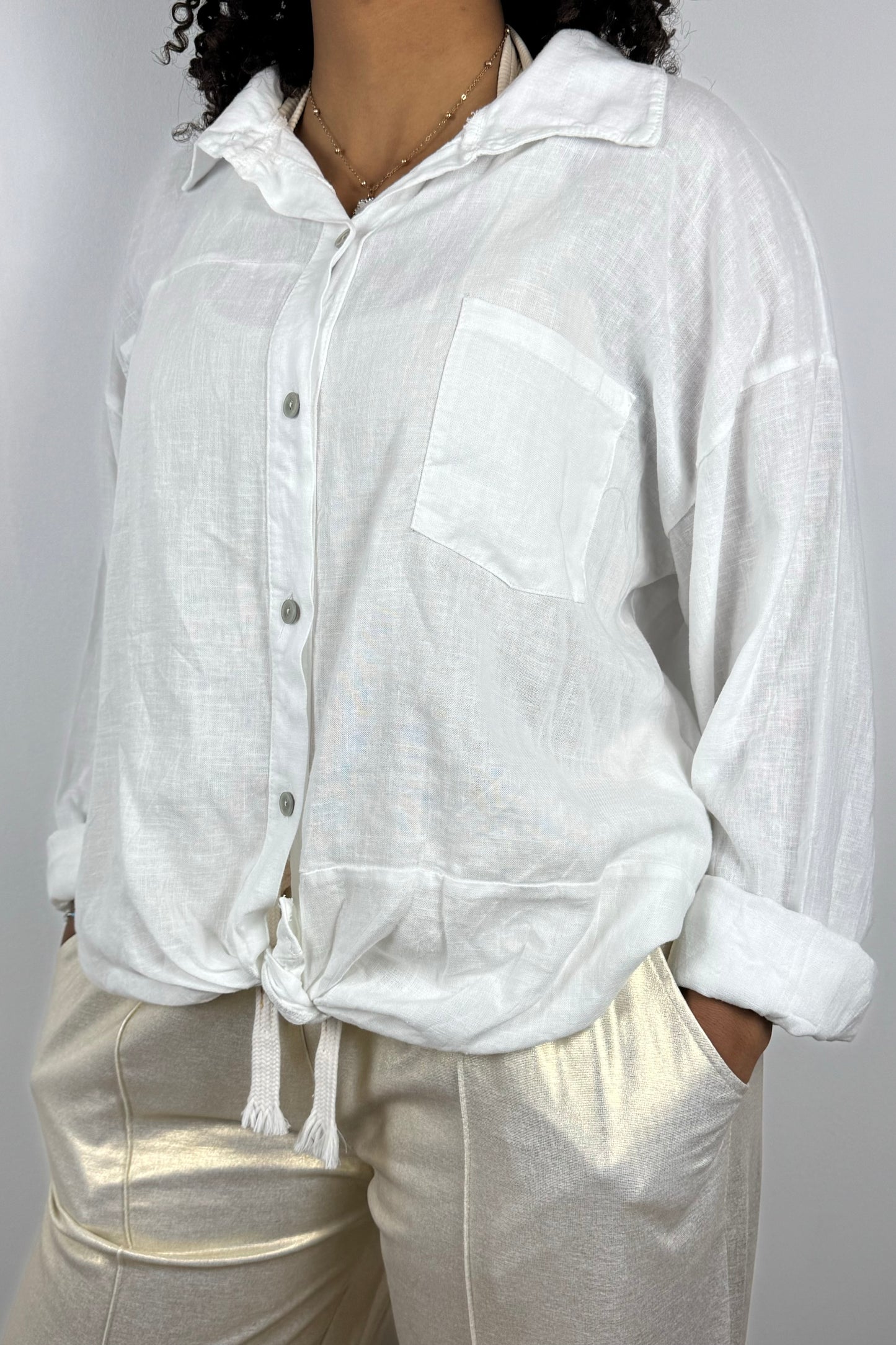 Bluse im Leinenlook – sommerlich & bequem