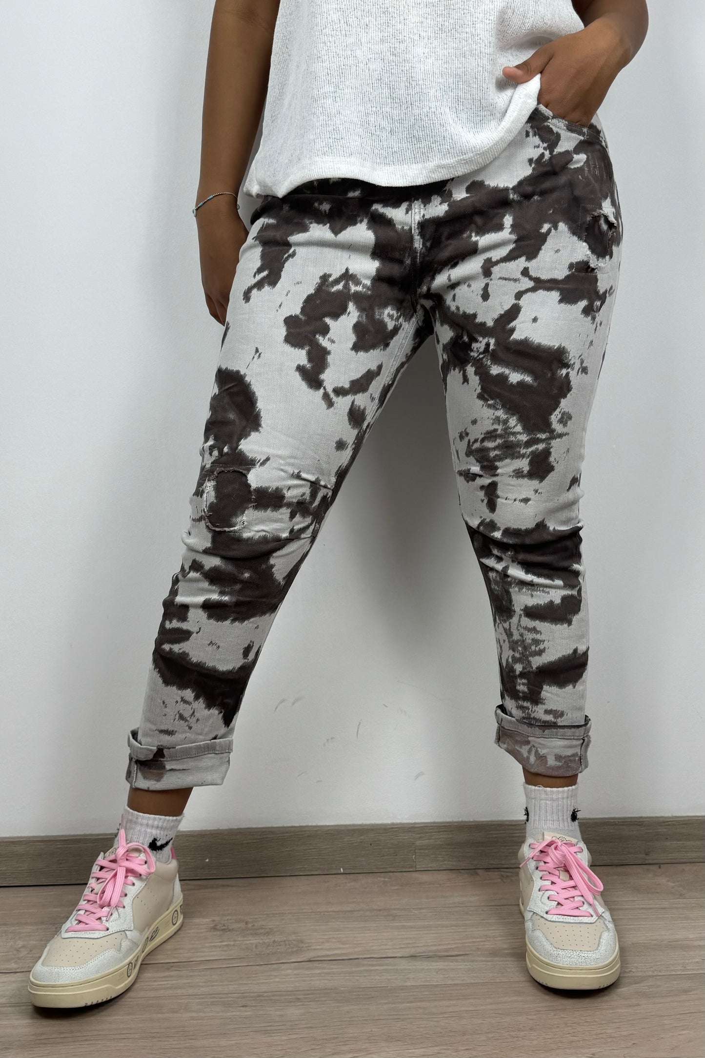 Trendige Damenjeans mit Batik-Waschung & Stretchanteil