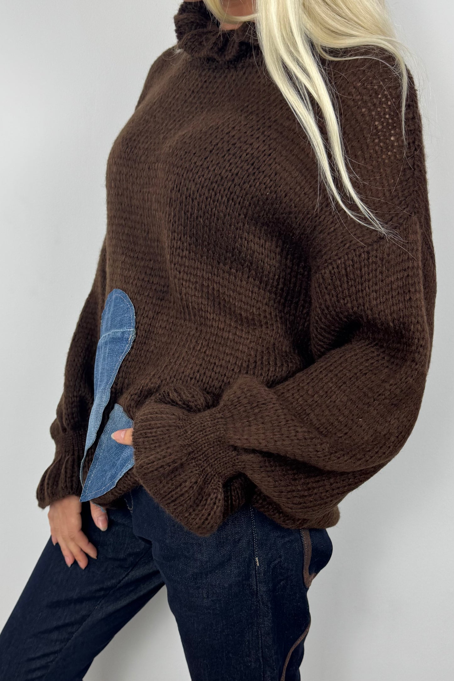 Strickpullover mit Herzmotiv –Choco