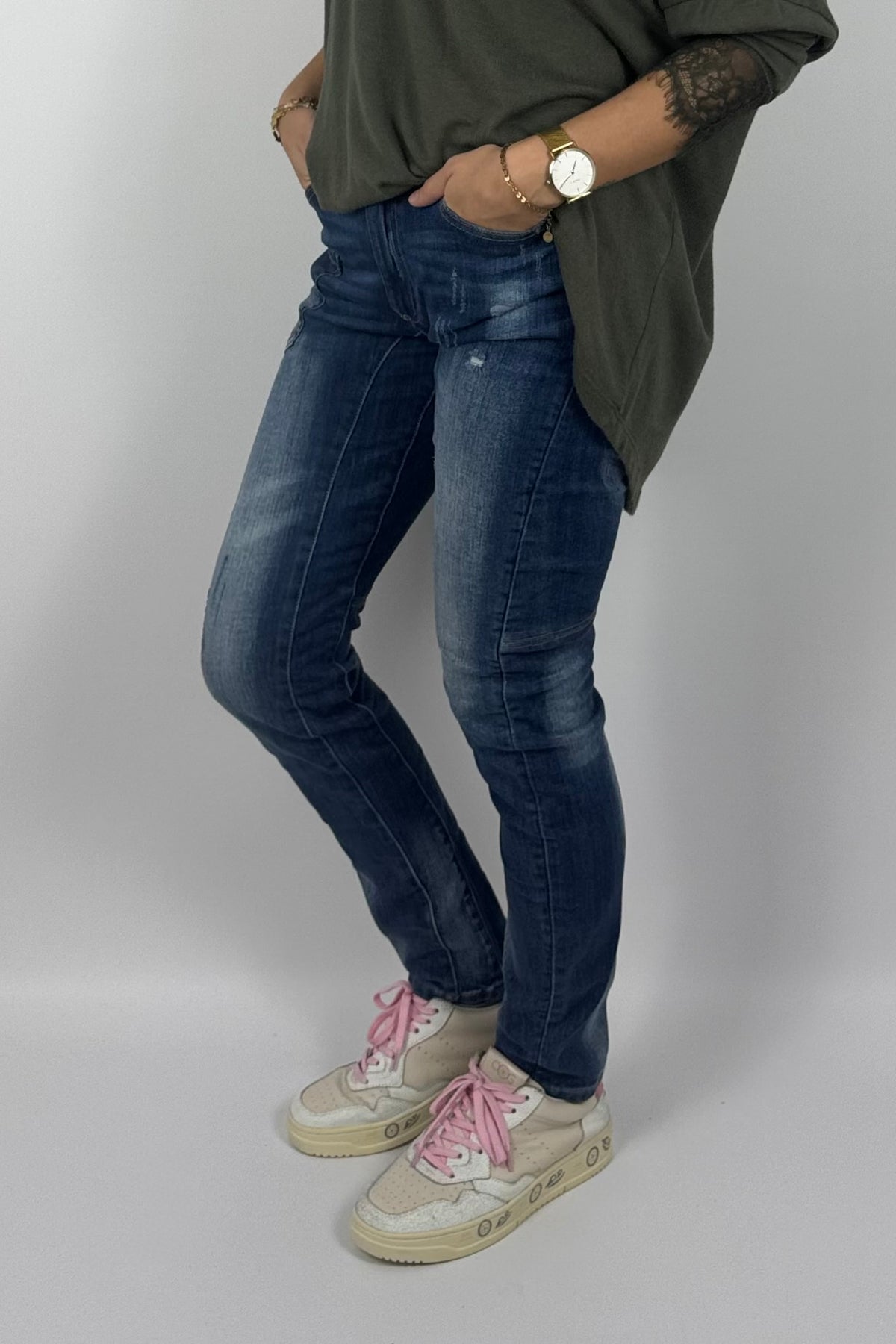 Damen Jeans im Used-Look – Blau