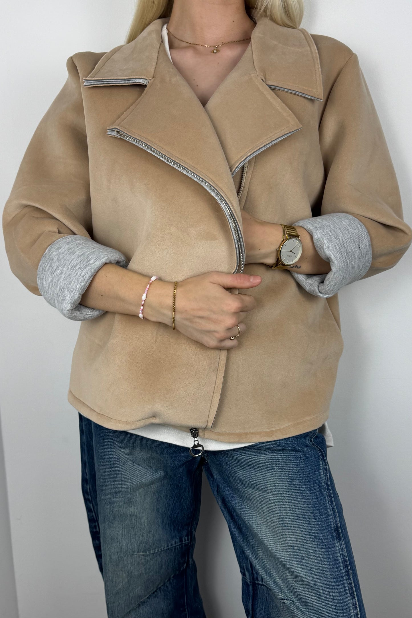 Jacke mit Reißverschluss und Rock & Roll Print-Cammel