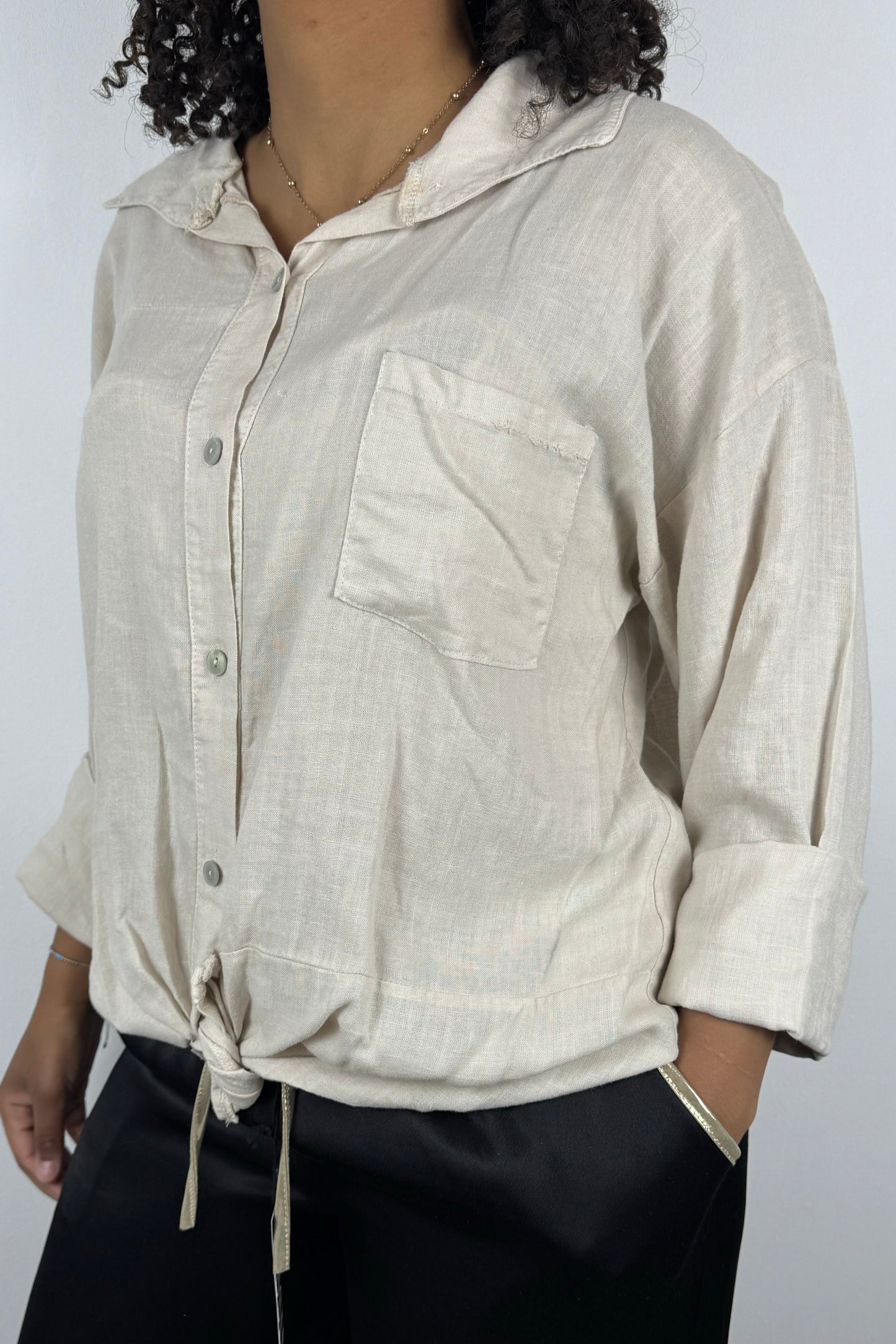 Bluse im Leinenlook – sommerlich & bequem
