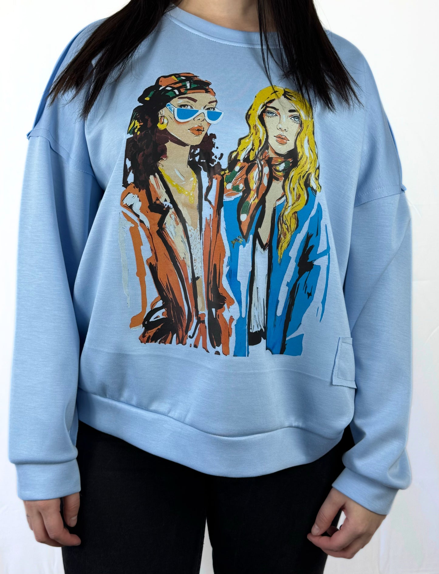 Damen-Sweatshirt mit buntem Print – bequem & modern