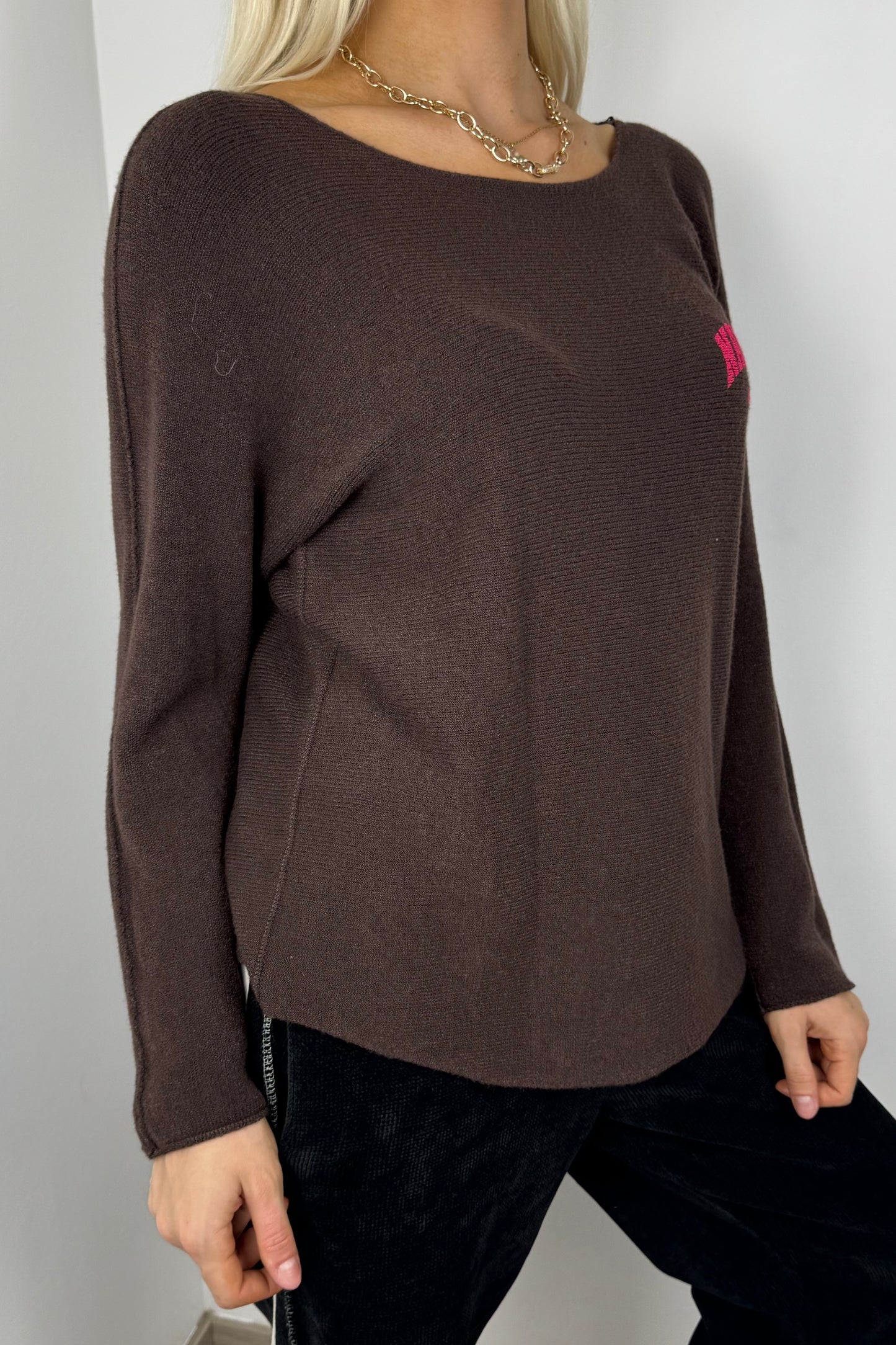 Damen Pullover mit „Namaste“-Print-Choco