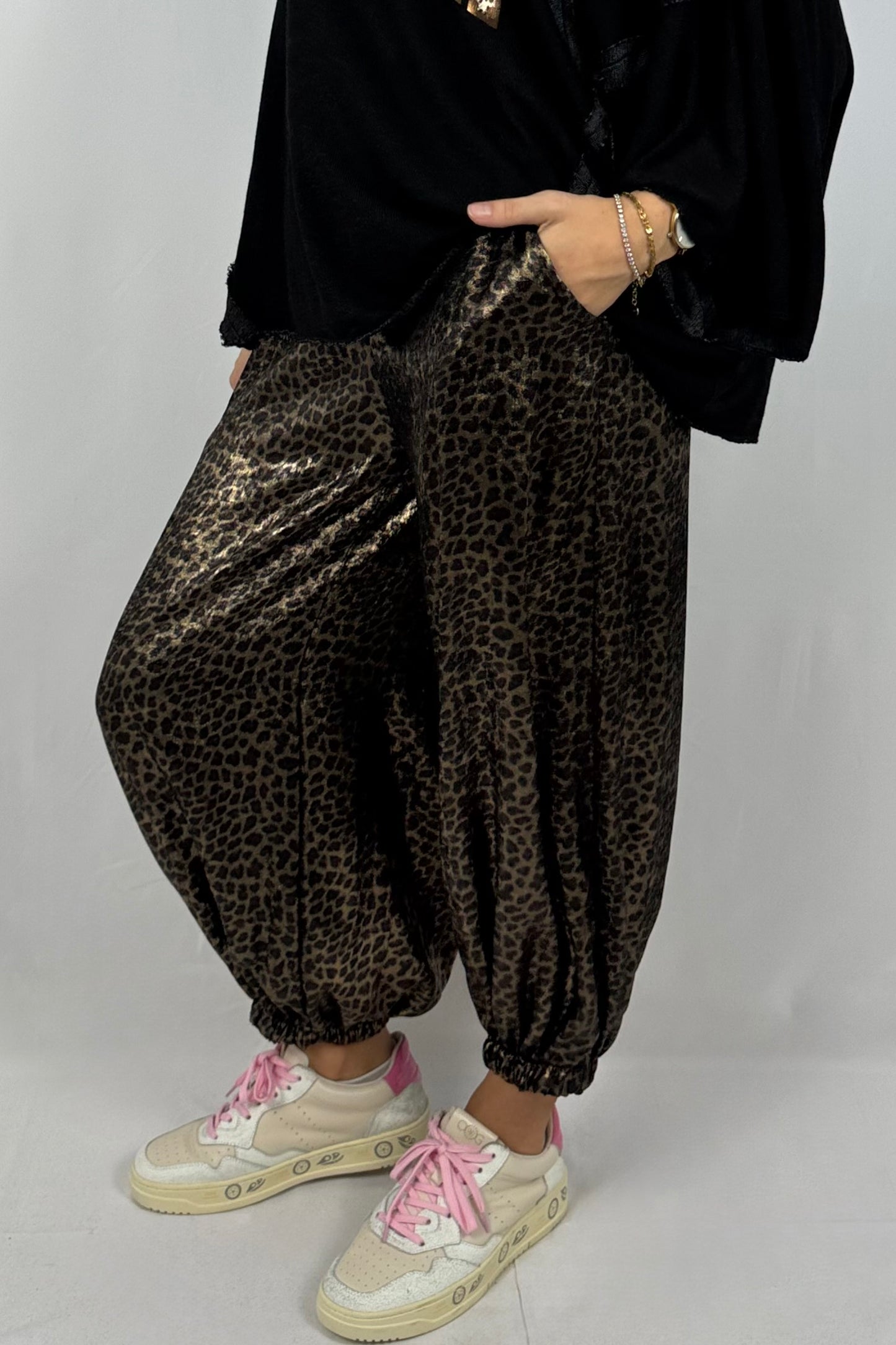 Leo-Hose aus Viskose – Gold