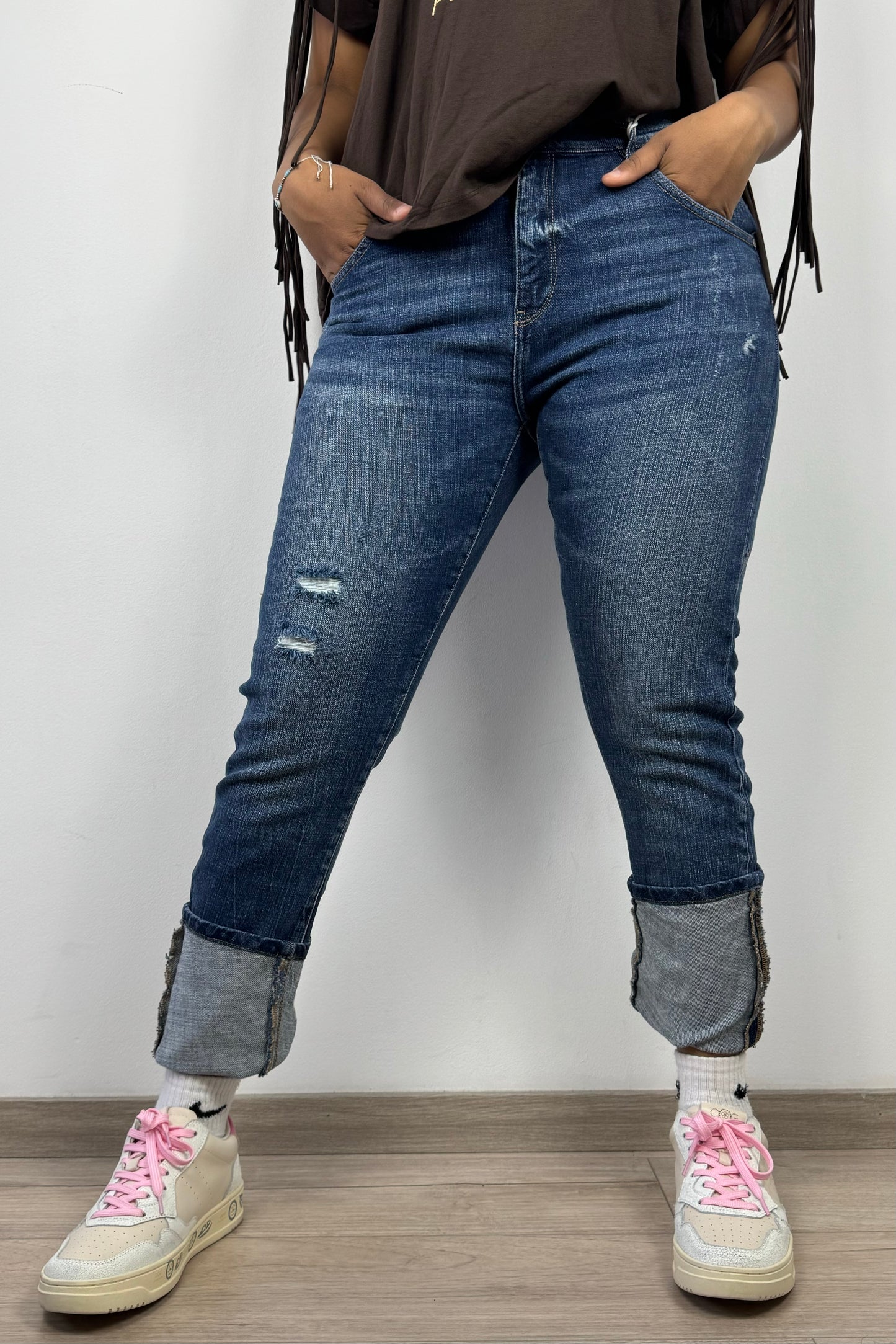 Vintage Blue Jeans mit Used-Waschung & Baggy Fit