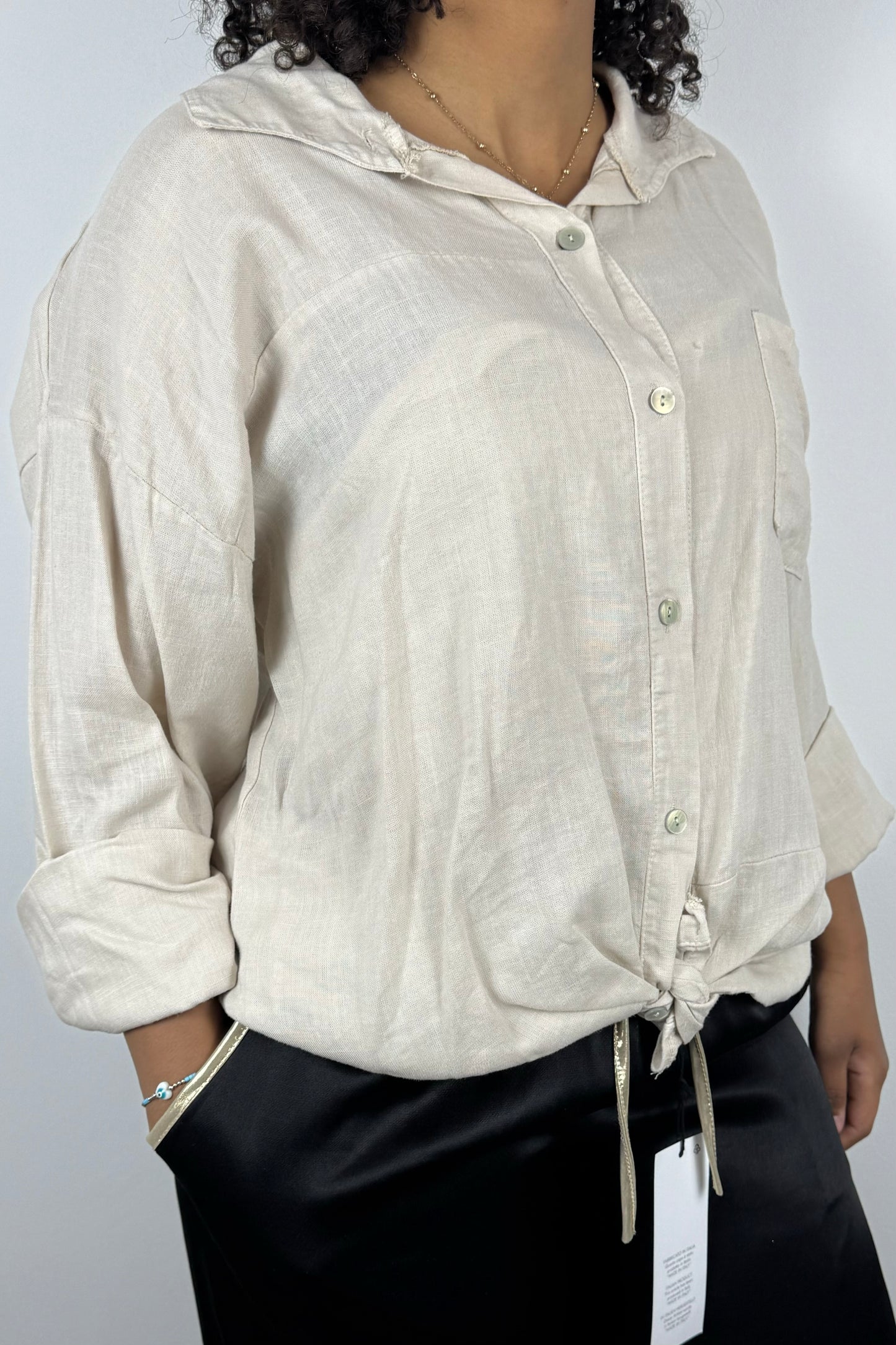 Bluse im Leinenlook – sommerlich & bequem