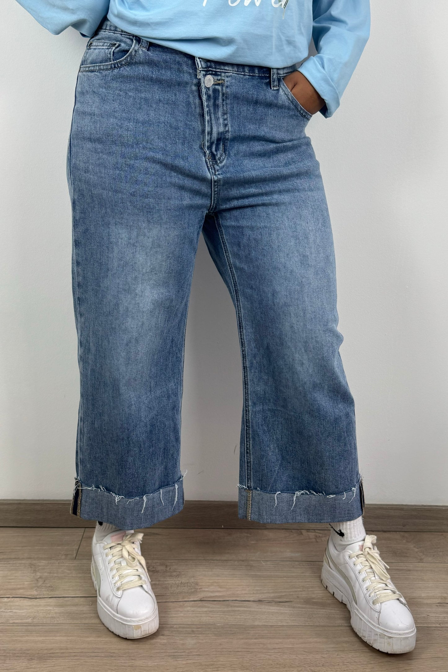 Culotte-Jeans für Damen – hoher Bund & weiter Schnitt