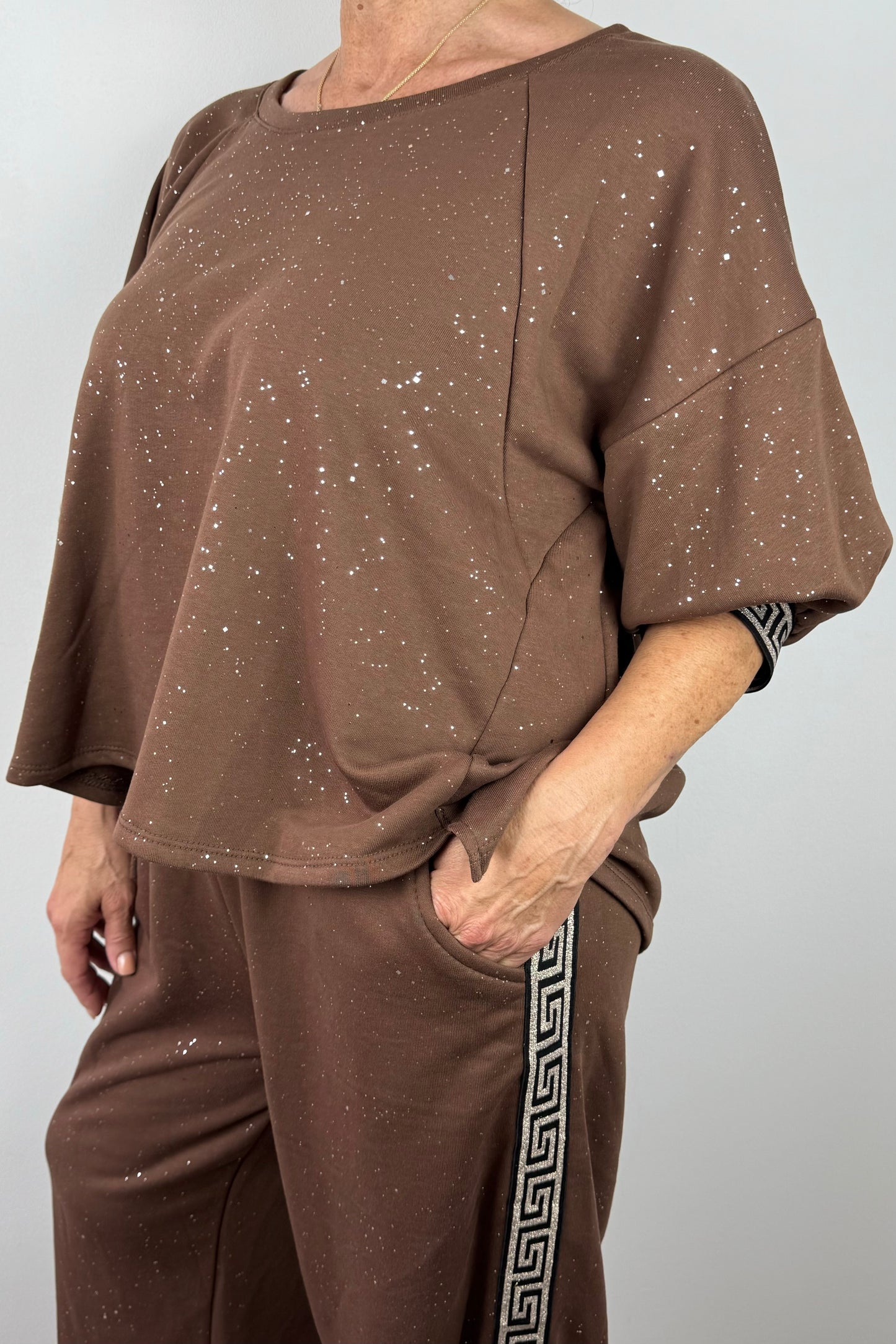 Glitzer-Shirt Damen – Raffinierte Ärmel & bequemer Schnitt