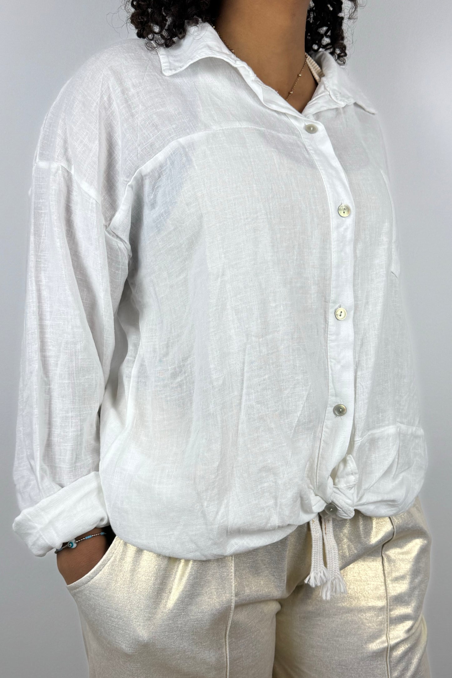 Bluse im Leinenlook – sommerlich & bequem