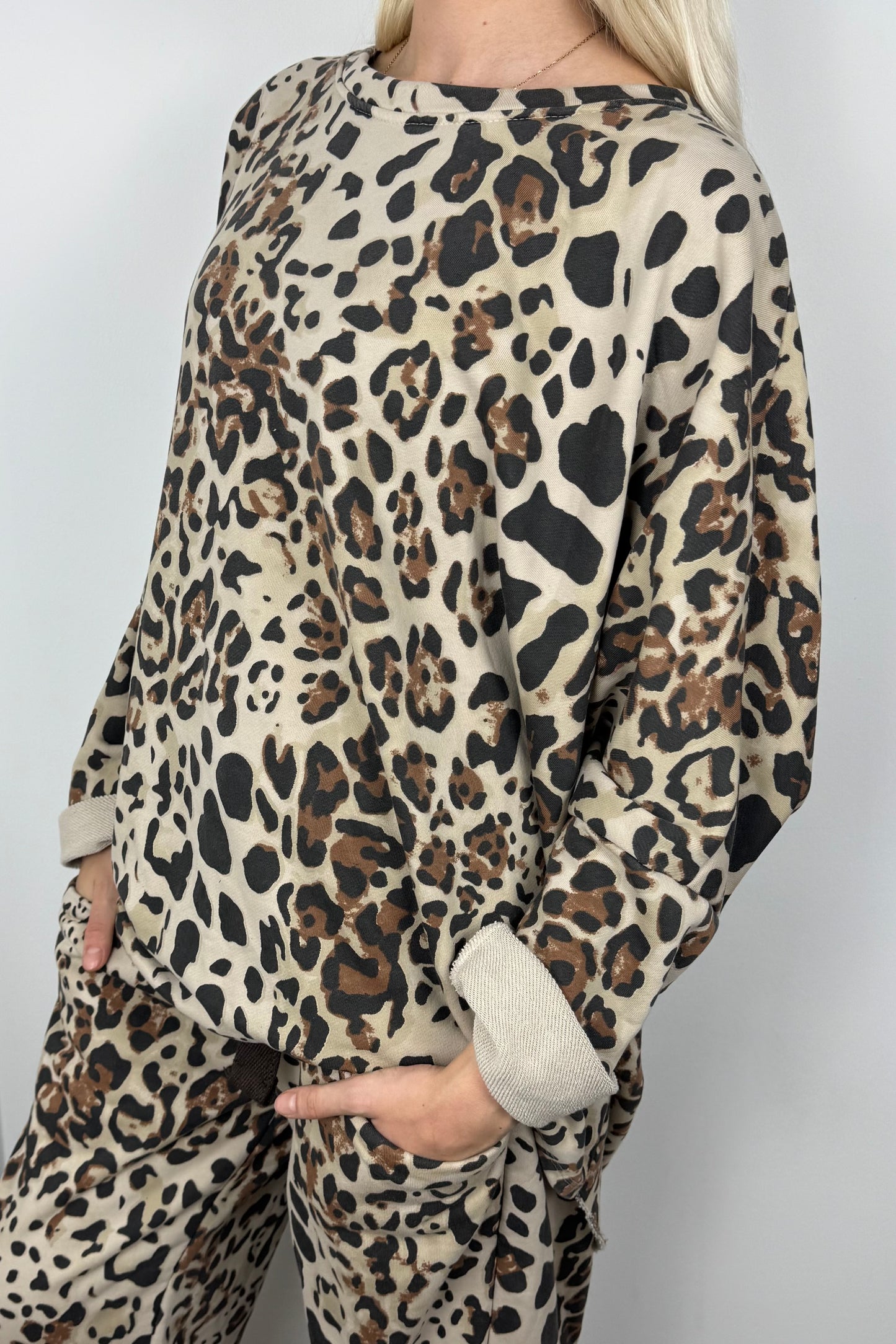 Oversize-Shirt mit Animal-Print-Schwarz