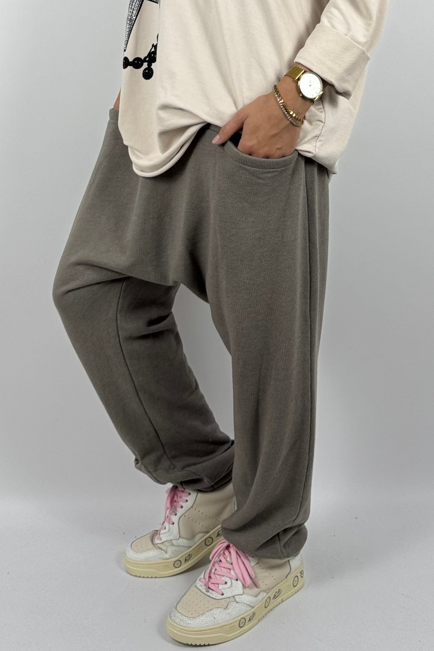 Lässige Baggy-Hose mit Taschen – Mud