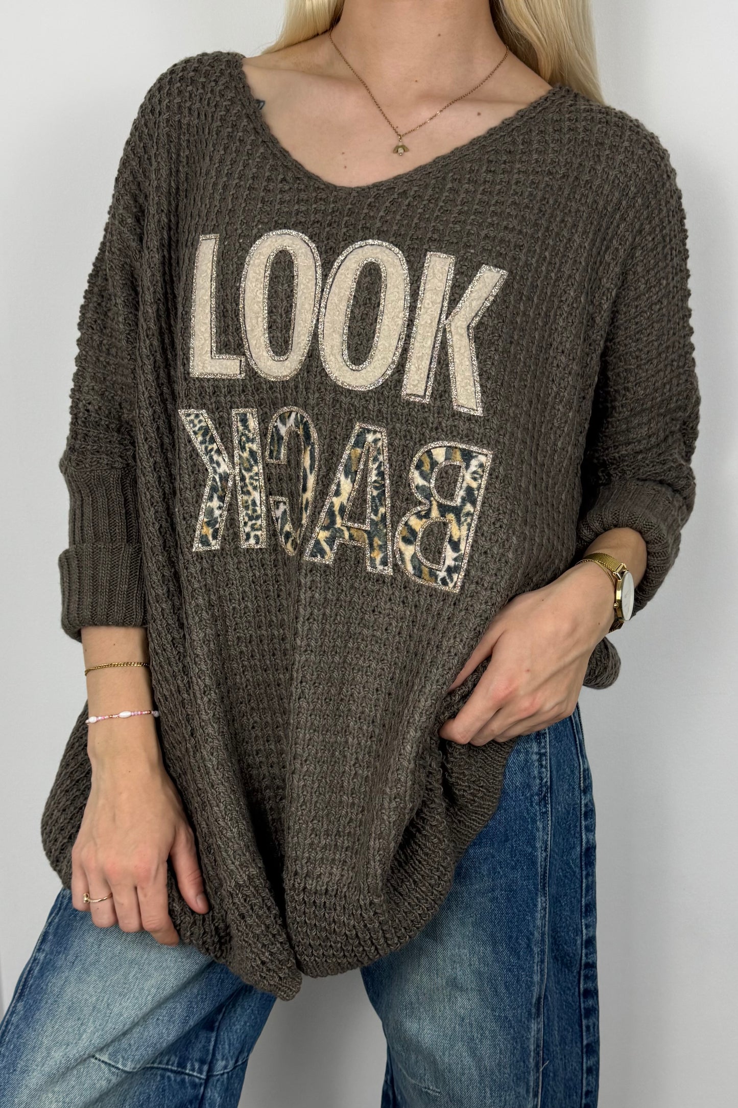 Oversize Pullover mit Statement-Print-Mud