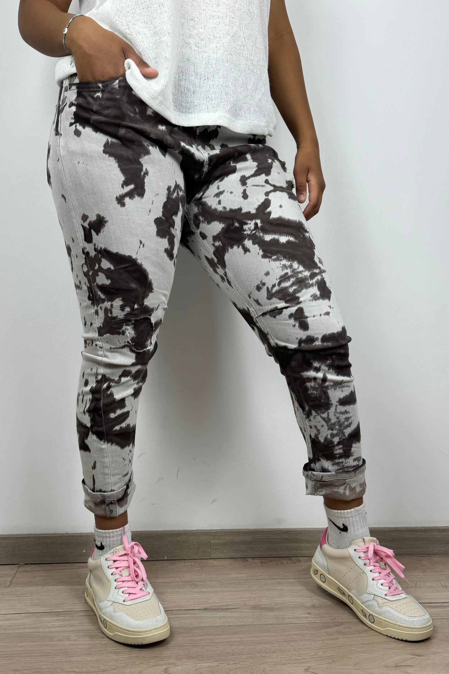 Trendige Damenjeans mit Batik-Waschung & Stretchanteil