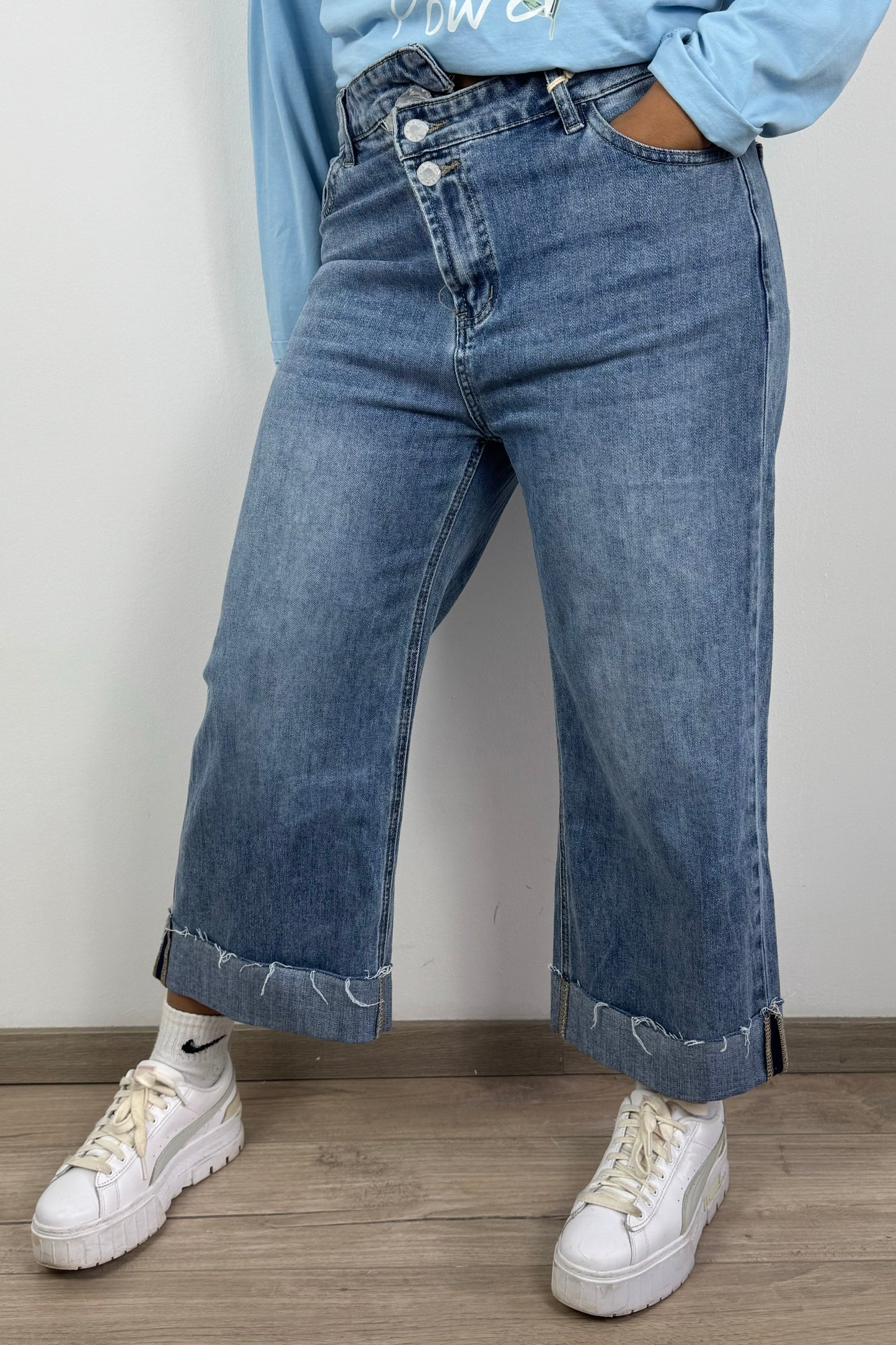 Culotte-Jeans für Damen – hoher Bund & weiter Schnitt