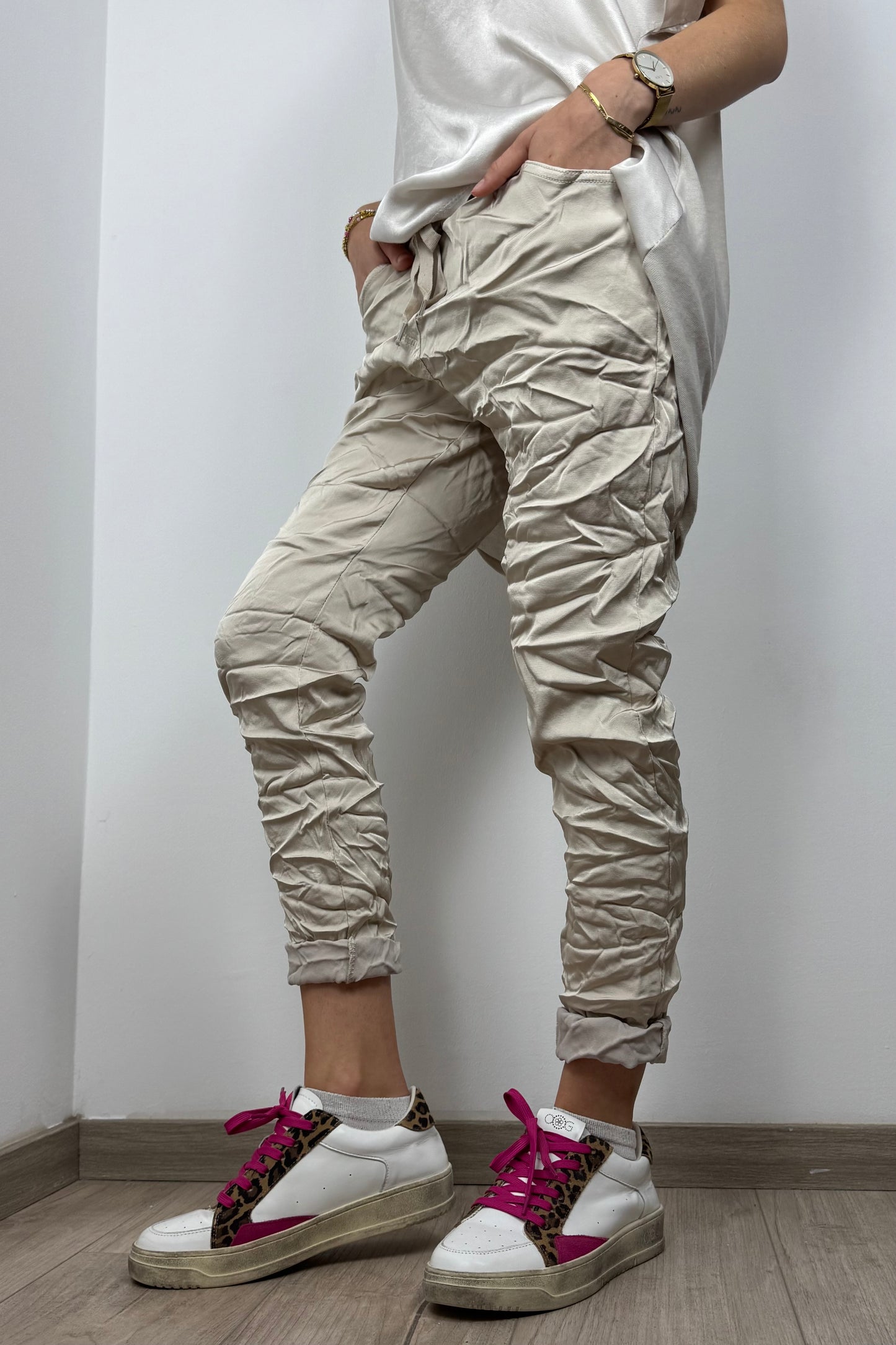 Shiny Damenhose mit elastischem Bund – Einheitsgröße