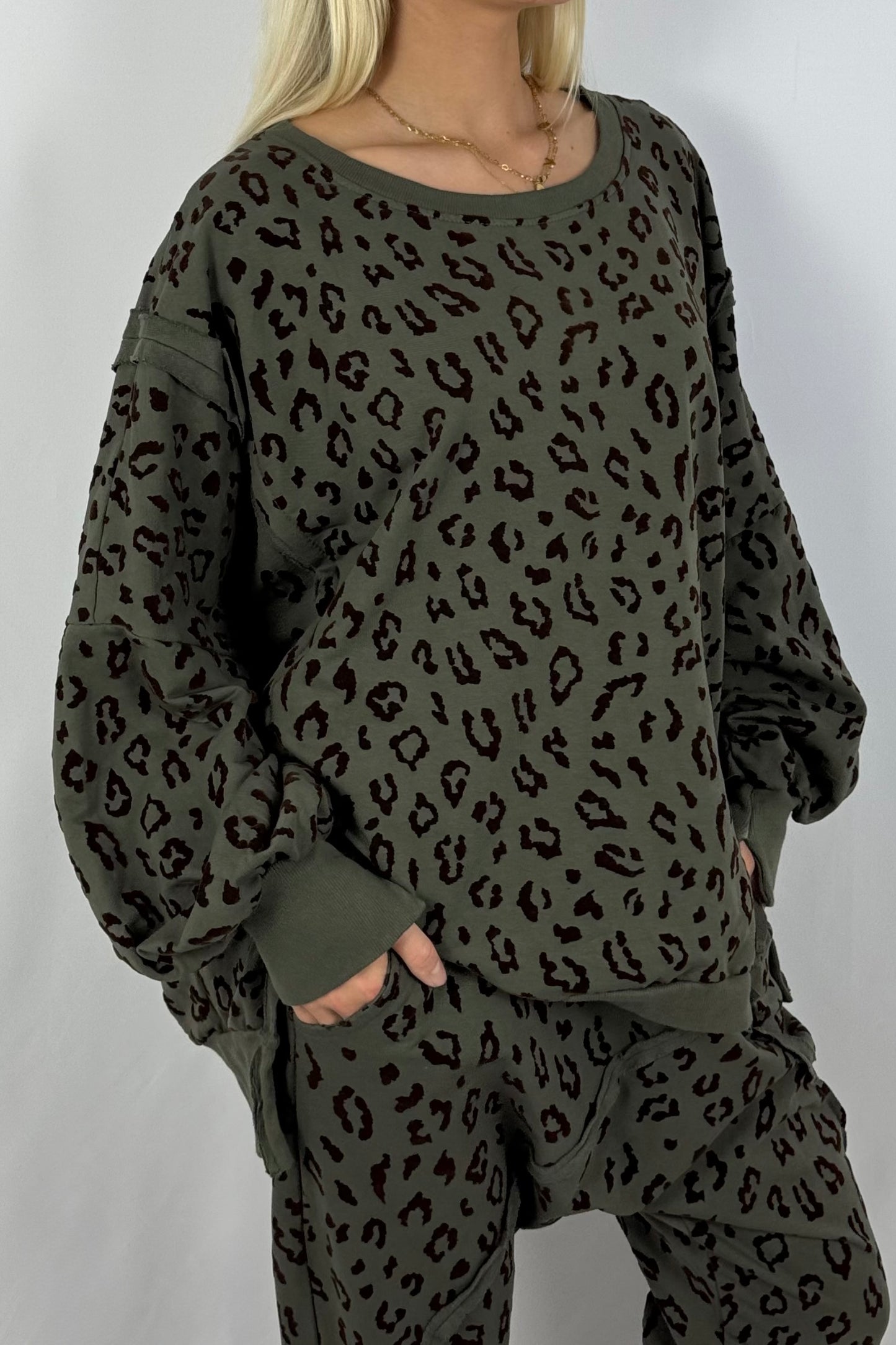 Damen Leo Sweatshirt – Oversize-Khaki