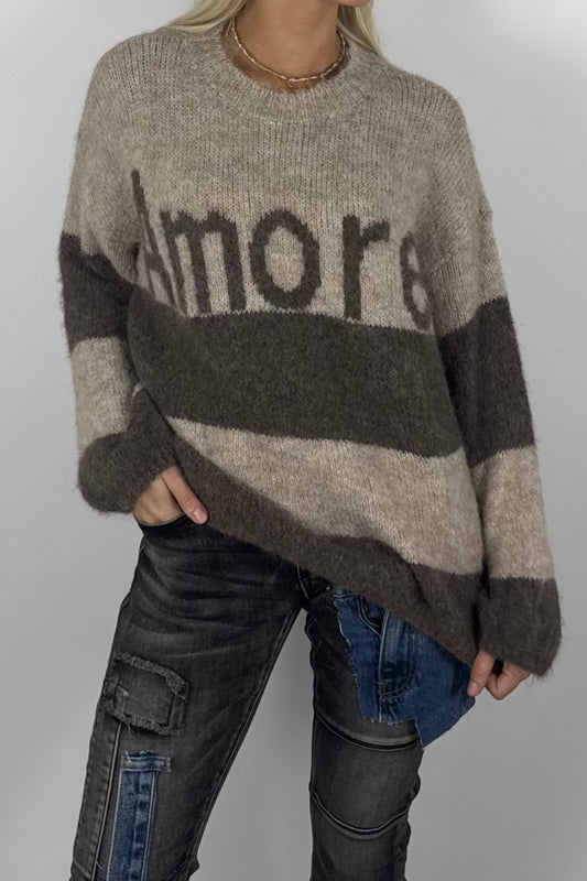 Damen Strickpullover „Amore“ – Mud