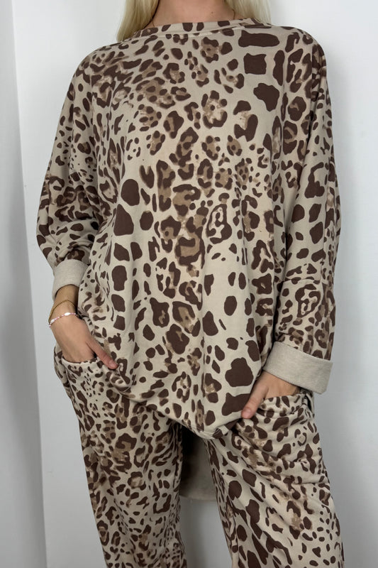 Oversize-Shirt mit Animal-Print-Choco