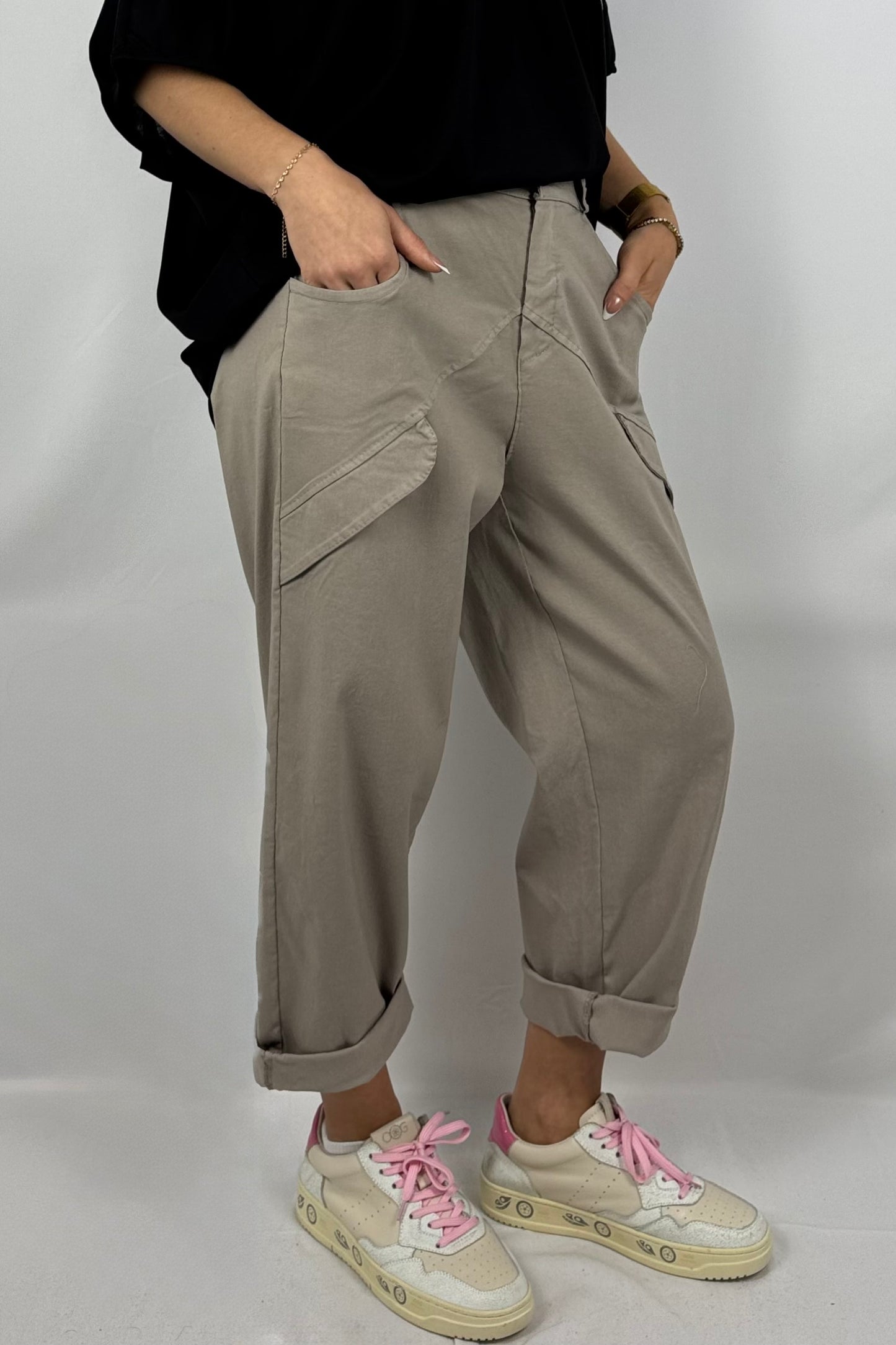 7/8-Hose mit asymmetrischen Taschen-Mud