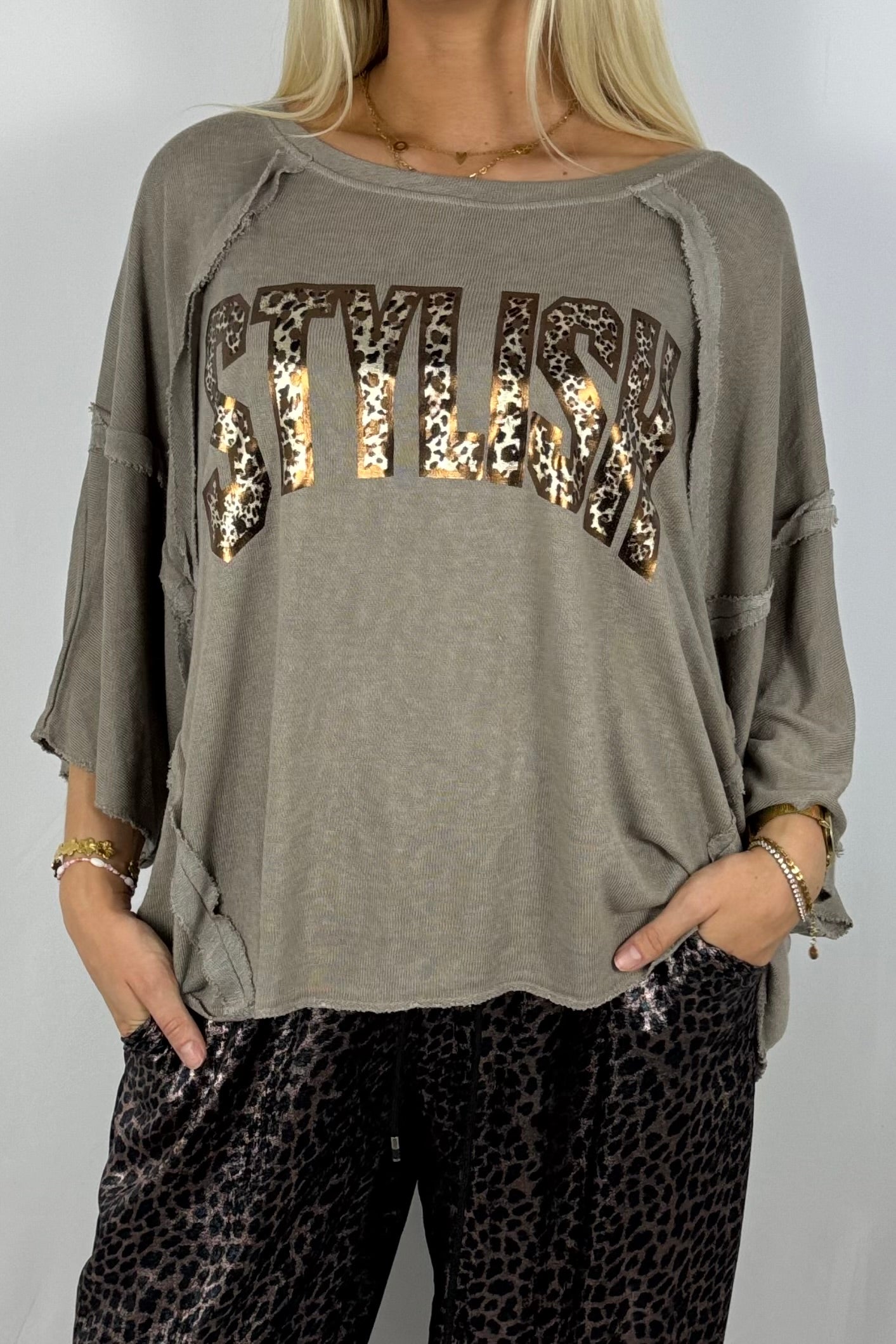 Oversize Shirt „STYLISH“ – Mud