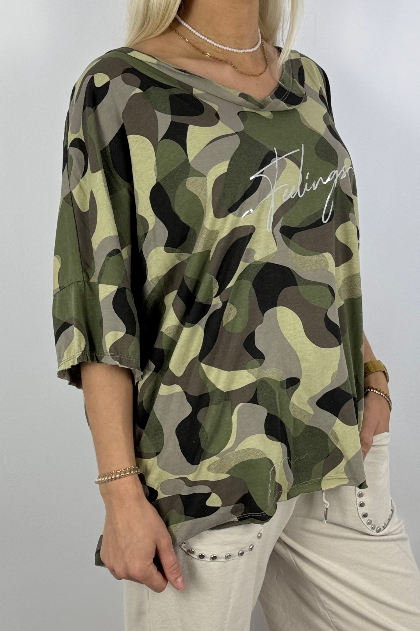 Oversize-Shirt im Camouflage-Look-Mud