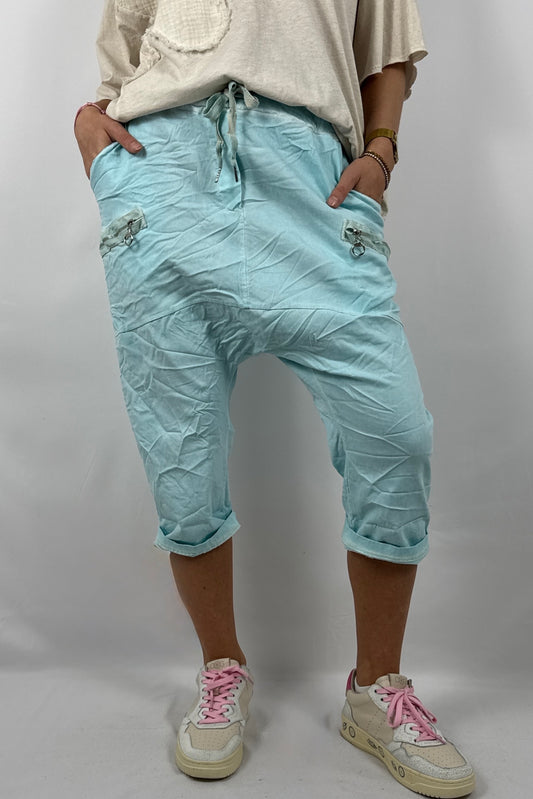 Damen Short mit Reißverschluss Details -Mint