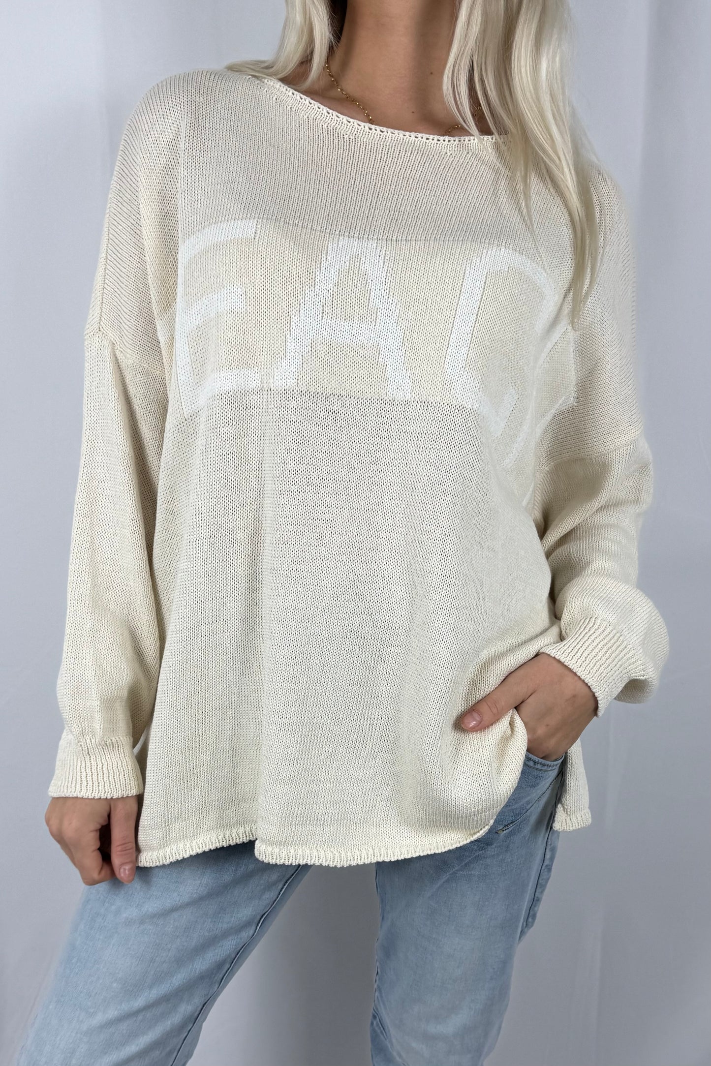 Damen Strickpullover „BEACH“ –Beige