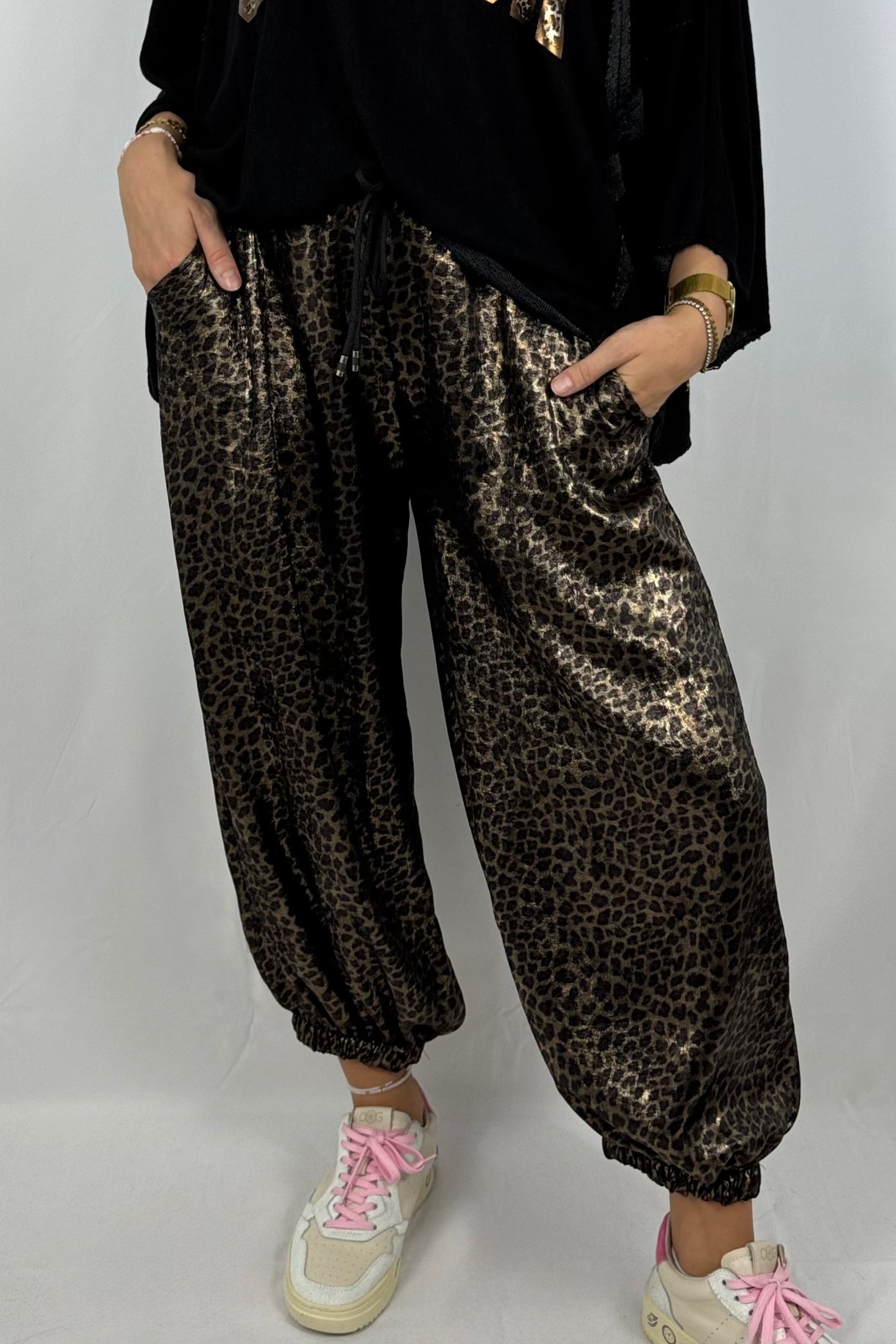 Leo-Hose aus Viskose – Gold