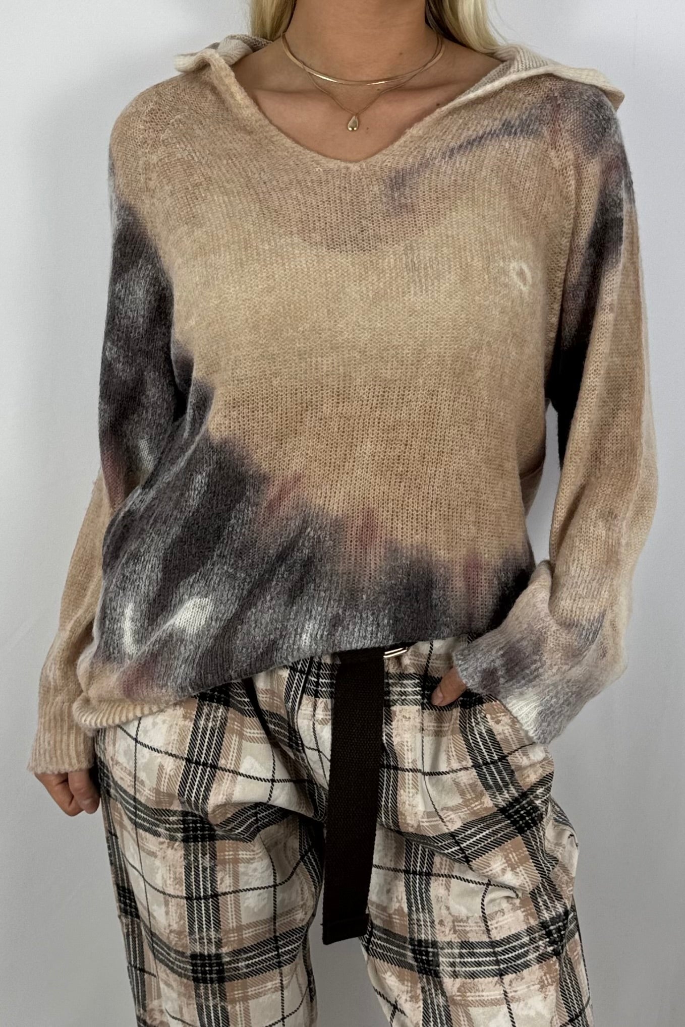 Damen Strickpullover – Weicher Farbverlauf-Schoko