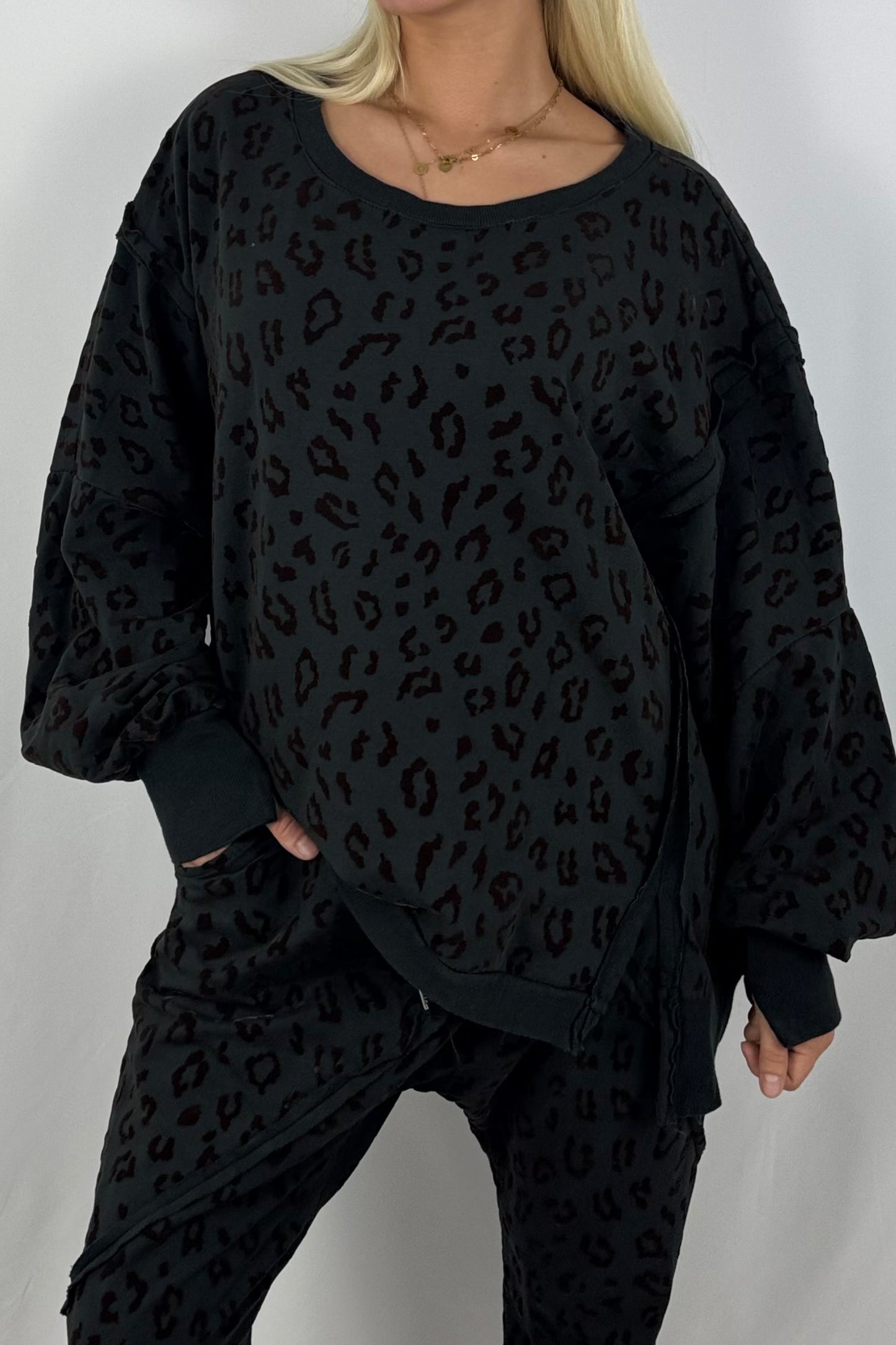 Damen Leo Sweatshirt – Oversize-Schwarz