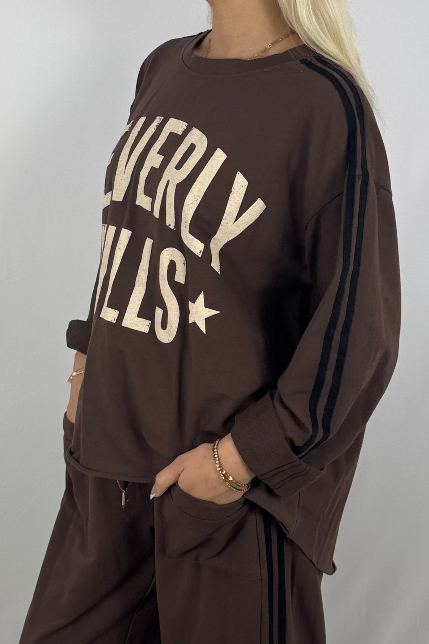 Oversize-Sweatshirt mit Statement-Print-Schoko