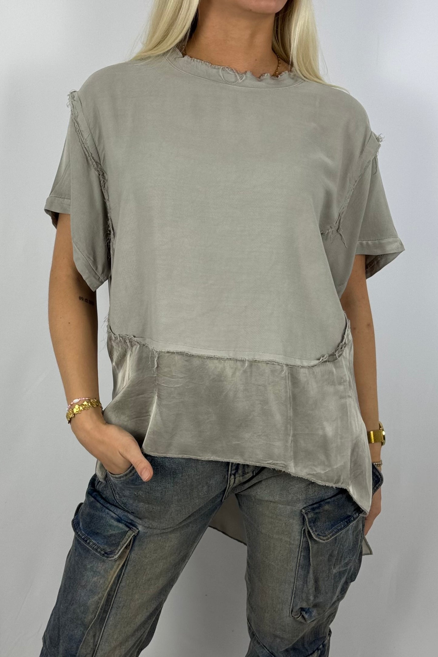 Damen Bluse mit Lagenlook –Mud