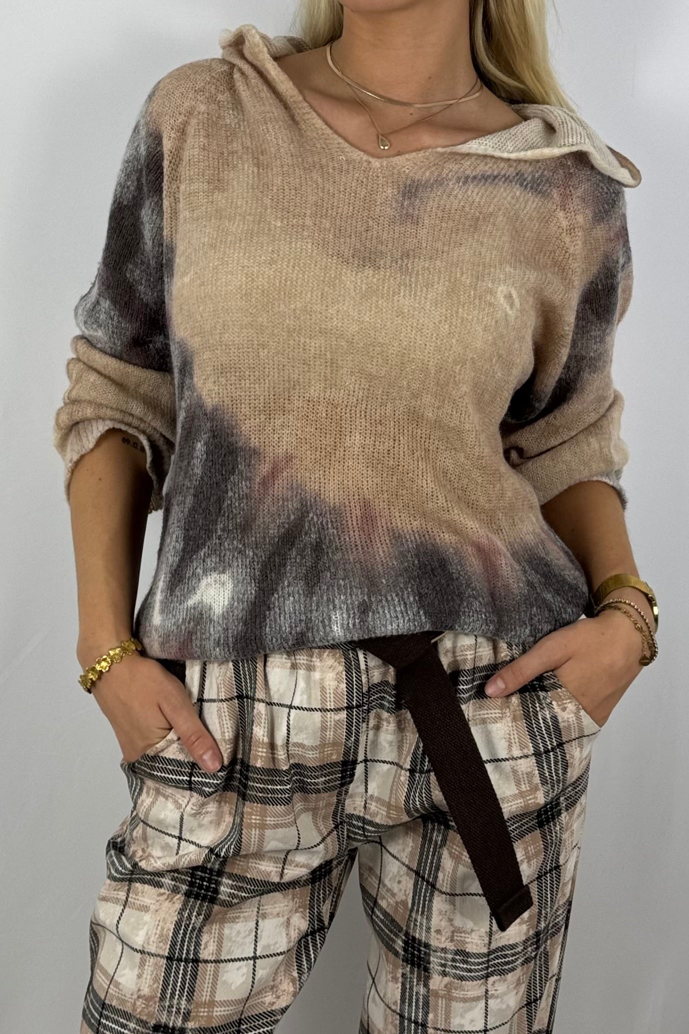 Damen Strickpullover – Weicher Farbverlauf-Schoko
