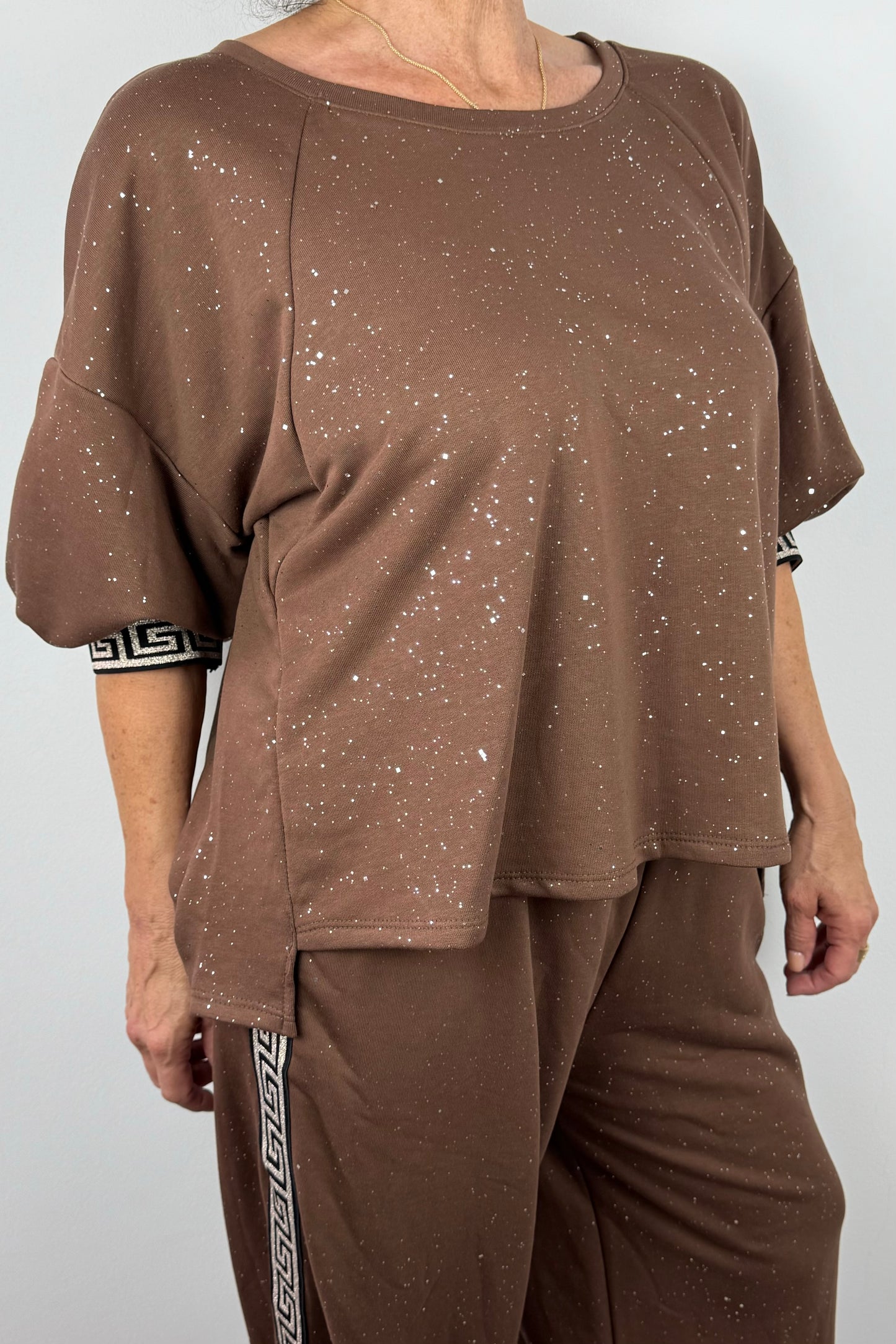 Glitzer-Shirt Damen – Raffinierte Ärmel & bequemer Schnitt