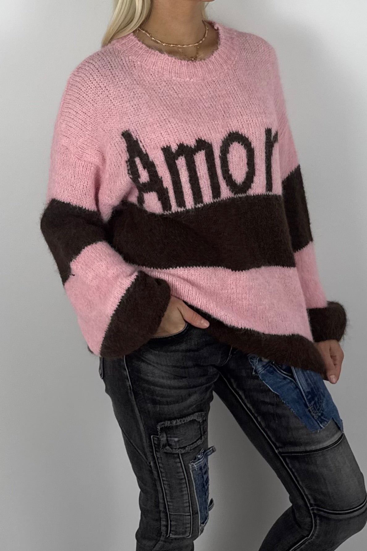 Damen Strickpullover „Amore“ –Rosa
