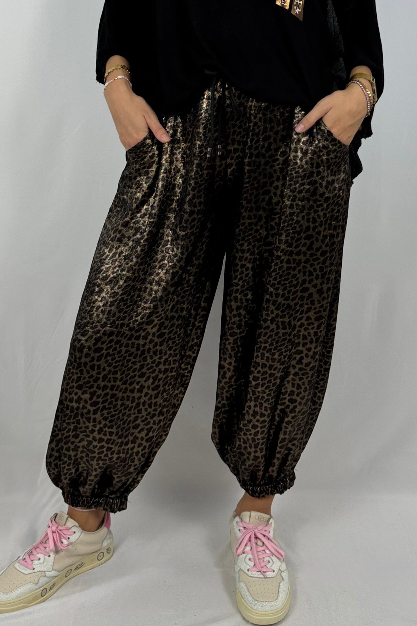 Leo-Hose aus Viskose – Bronze