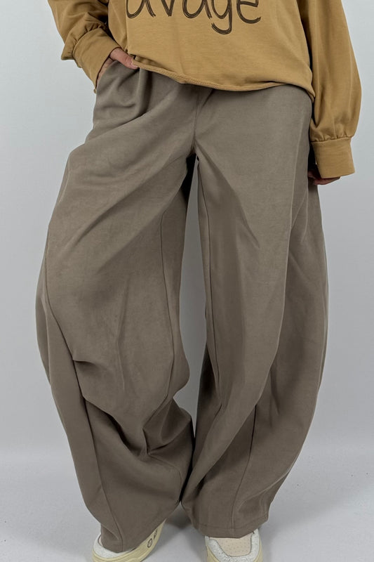 Lässige Baggy-Hose mit Leo-Bindeband – mud