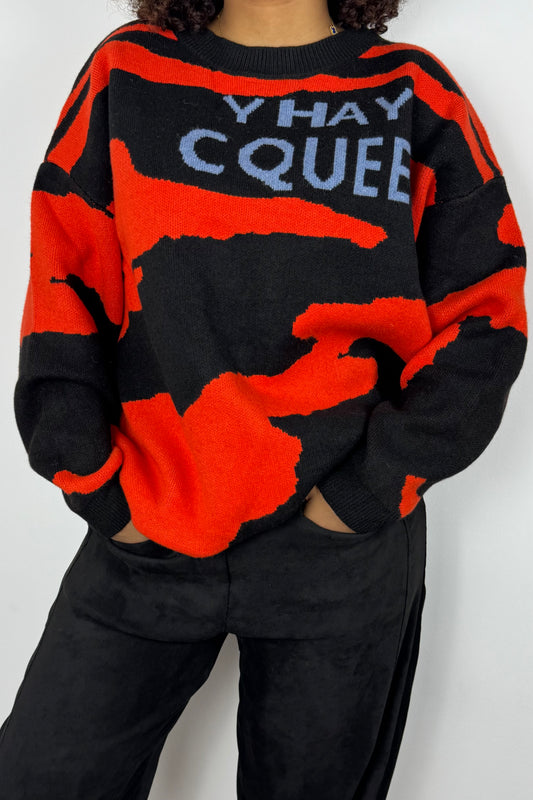 Strickpullover „Y Hay Queen“ – Orange