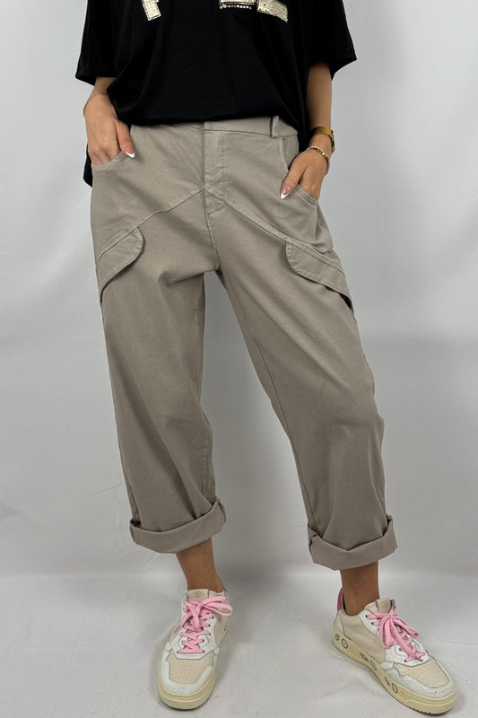 7/8-Hose mit asymmetrischen Taschen-Mud