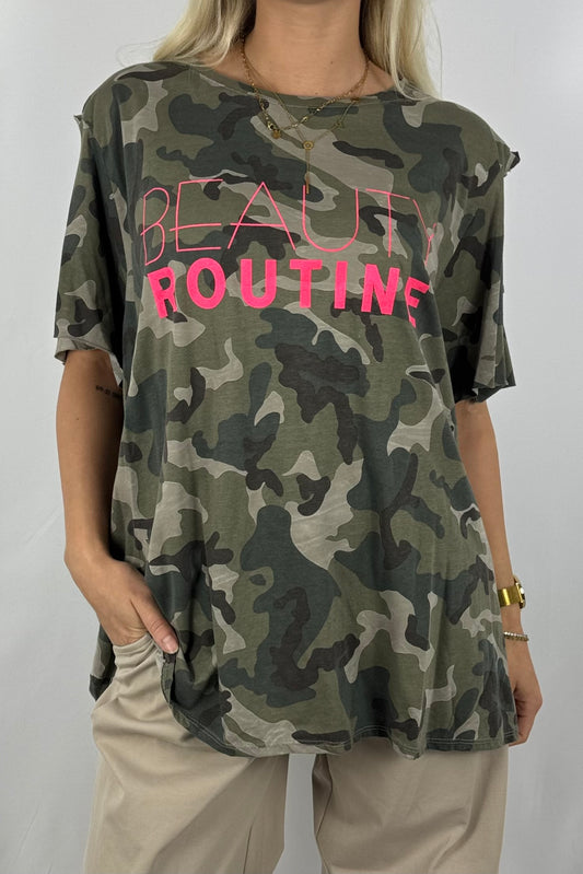 Beauty Routine Shirt – Camouflage -Mud