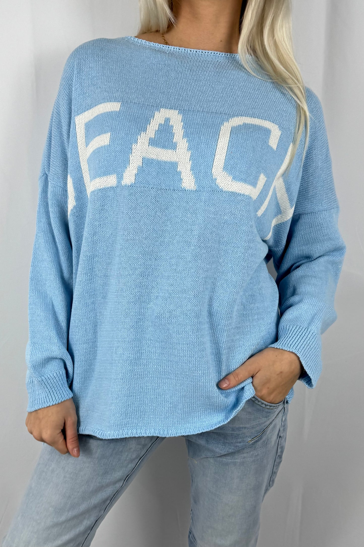 Damen Strickpullover „BEACH“ –Hellblau