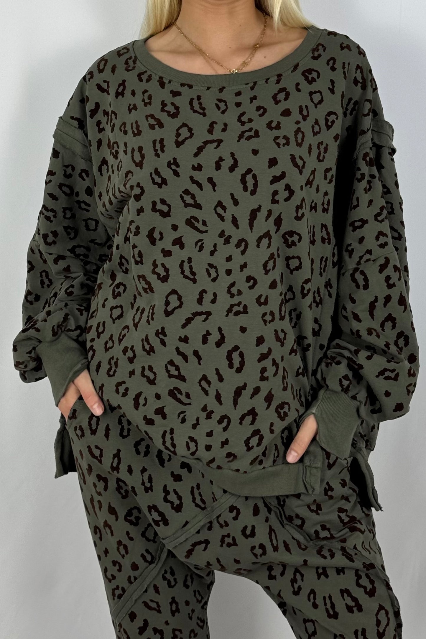 Damen Leo Sweatshirt – Oversize-Khaki